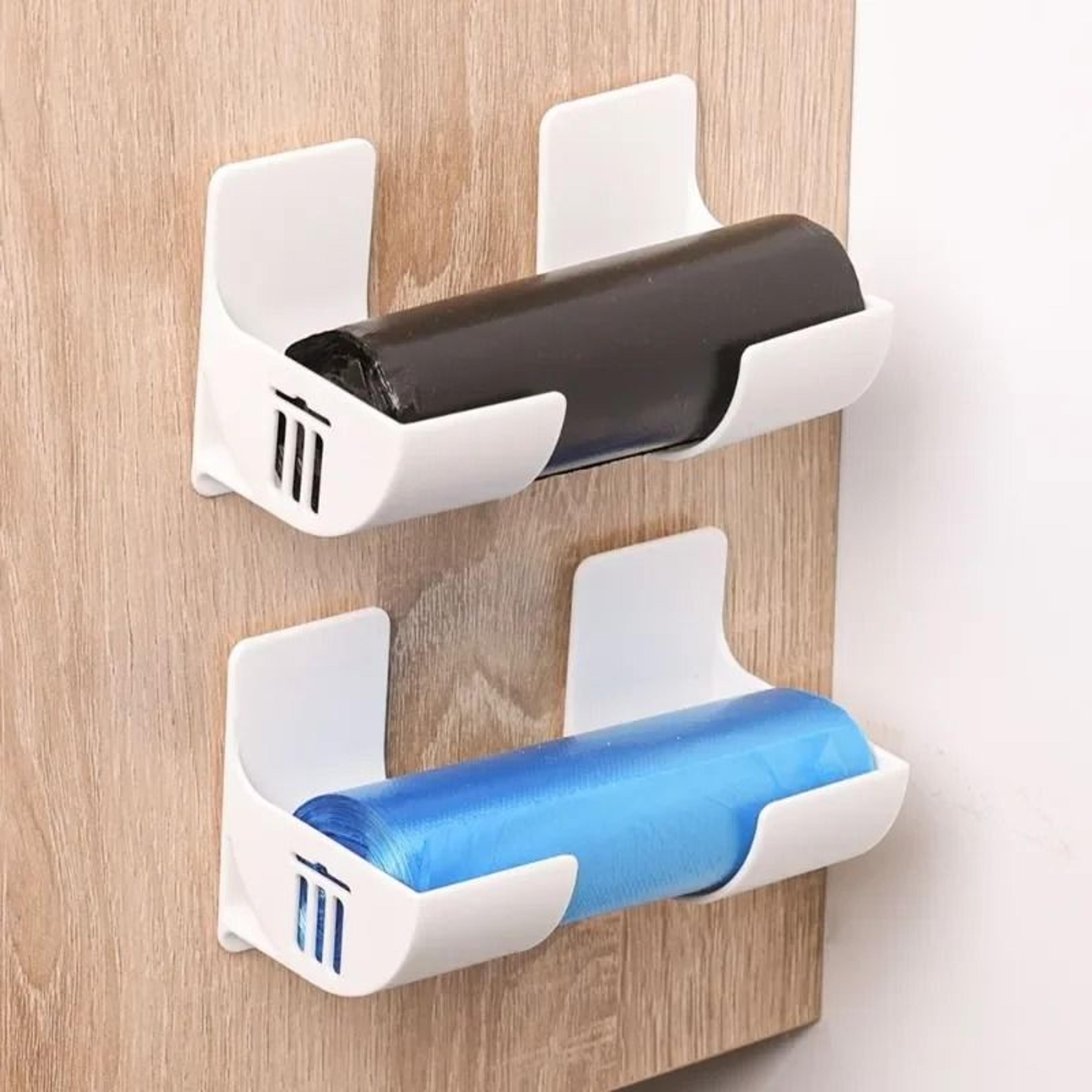 wall-mounted trash bag holder and dispenser rack - 1 pair (2 pcs)