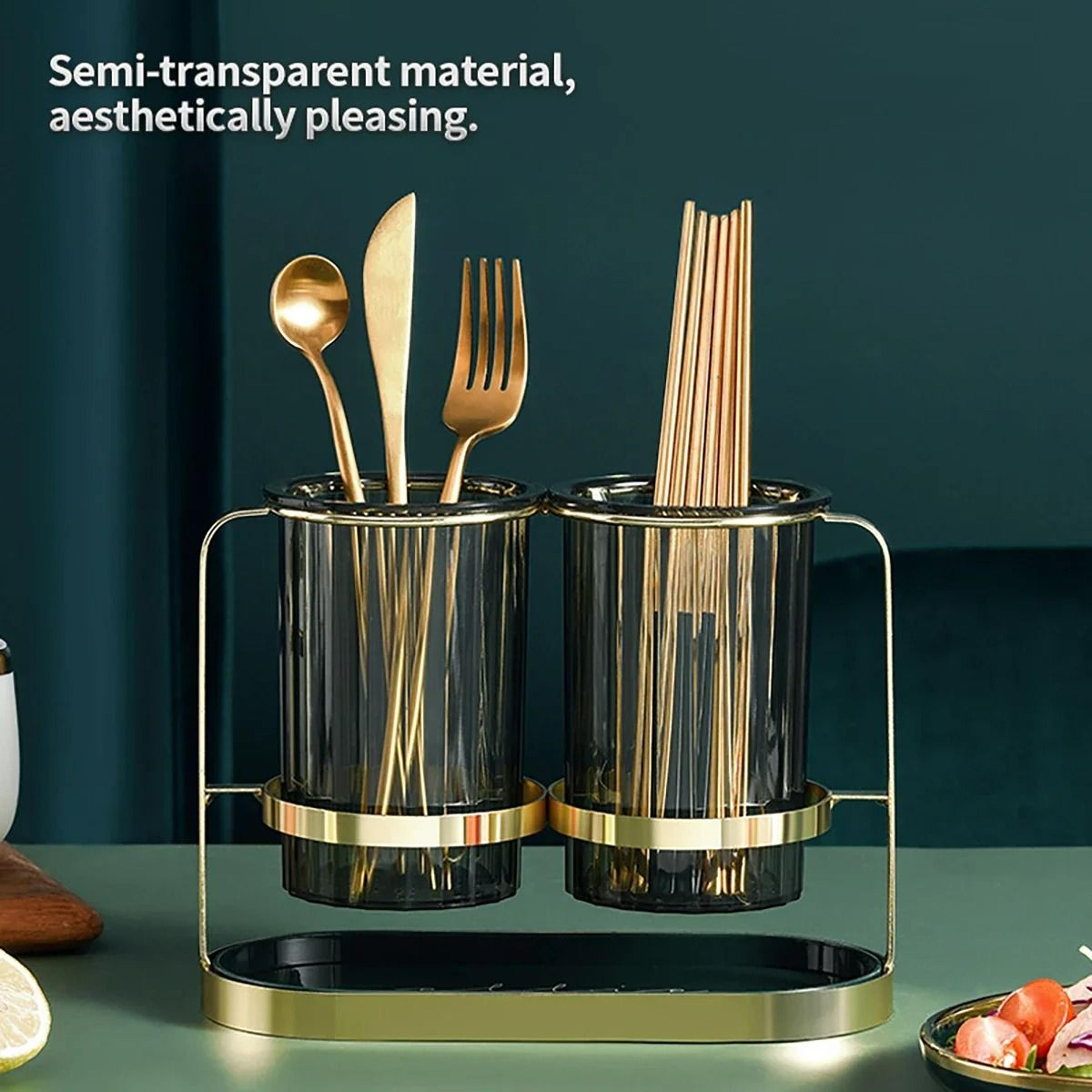 light luxury multi-compartment chopstick and cutlery organizer