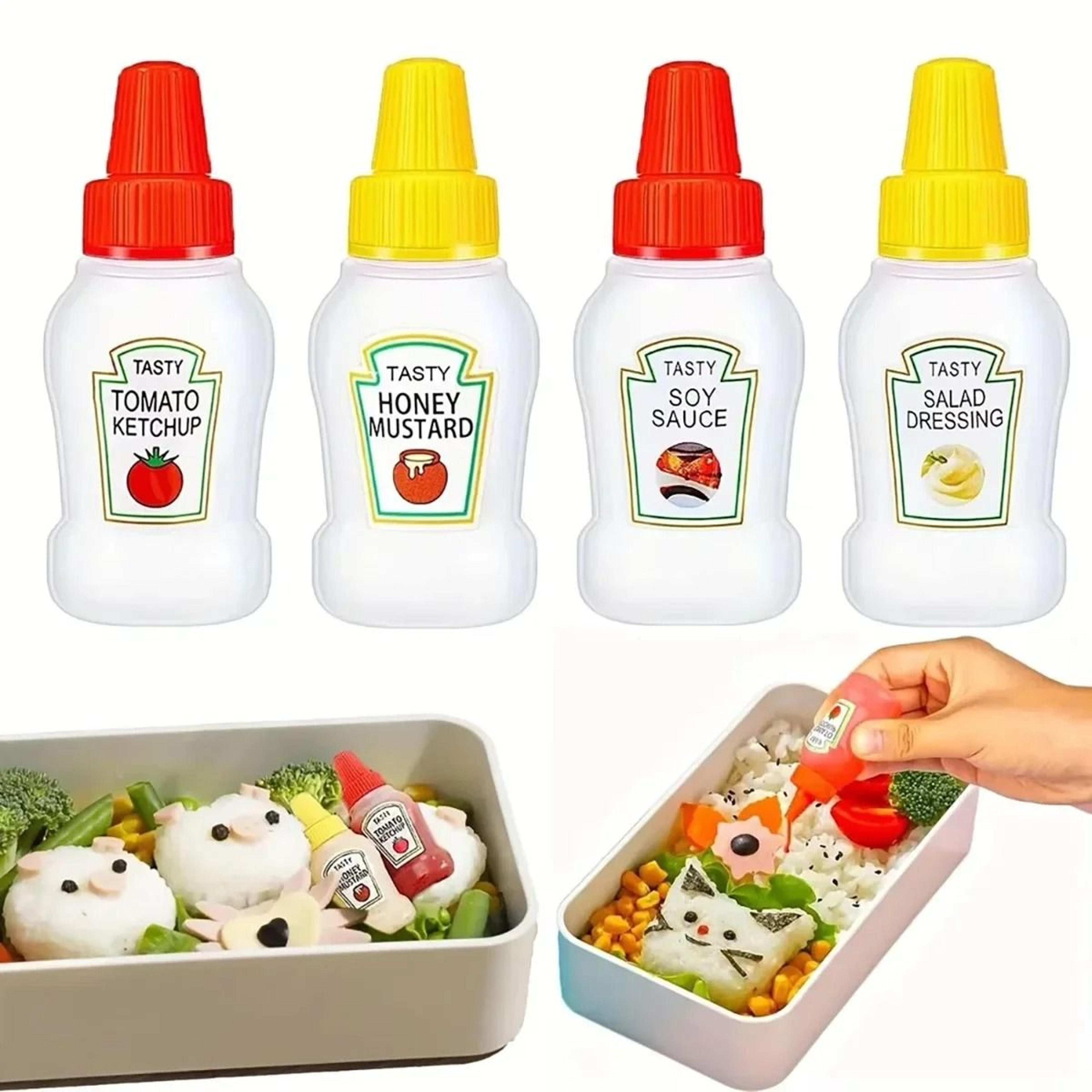 mini portable seasoning squeeze bottles - 4 pack