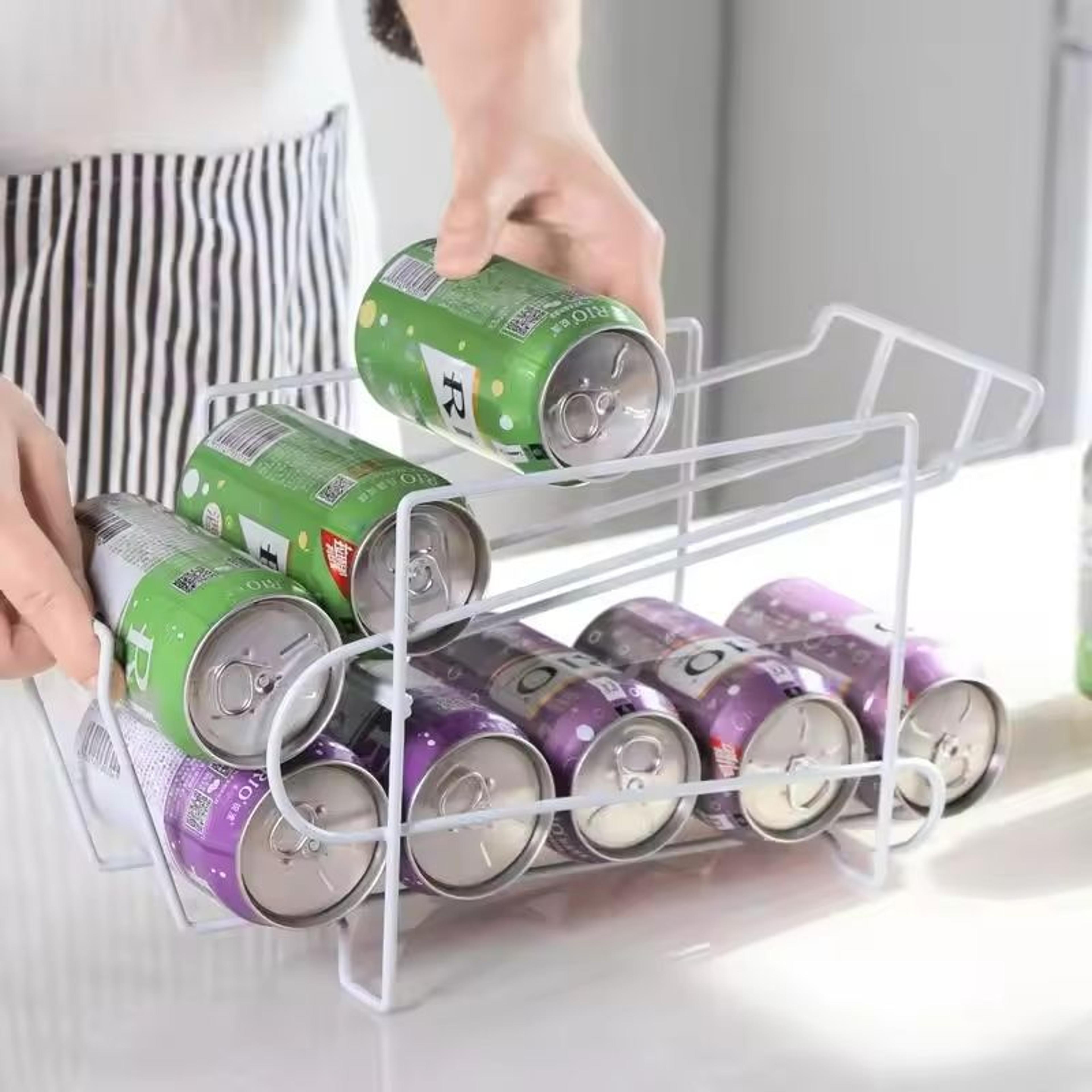 double-layer rolling soda can dispenser and beverage storage rack