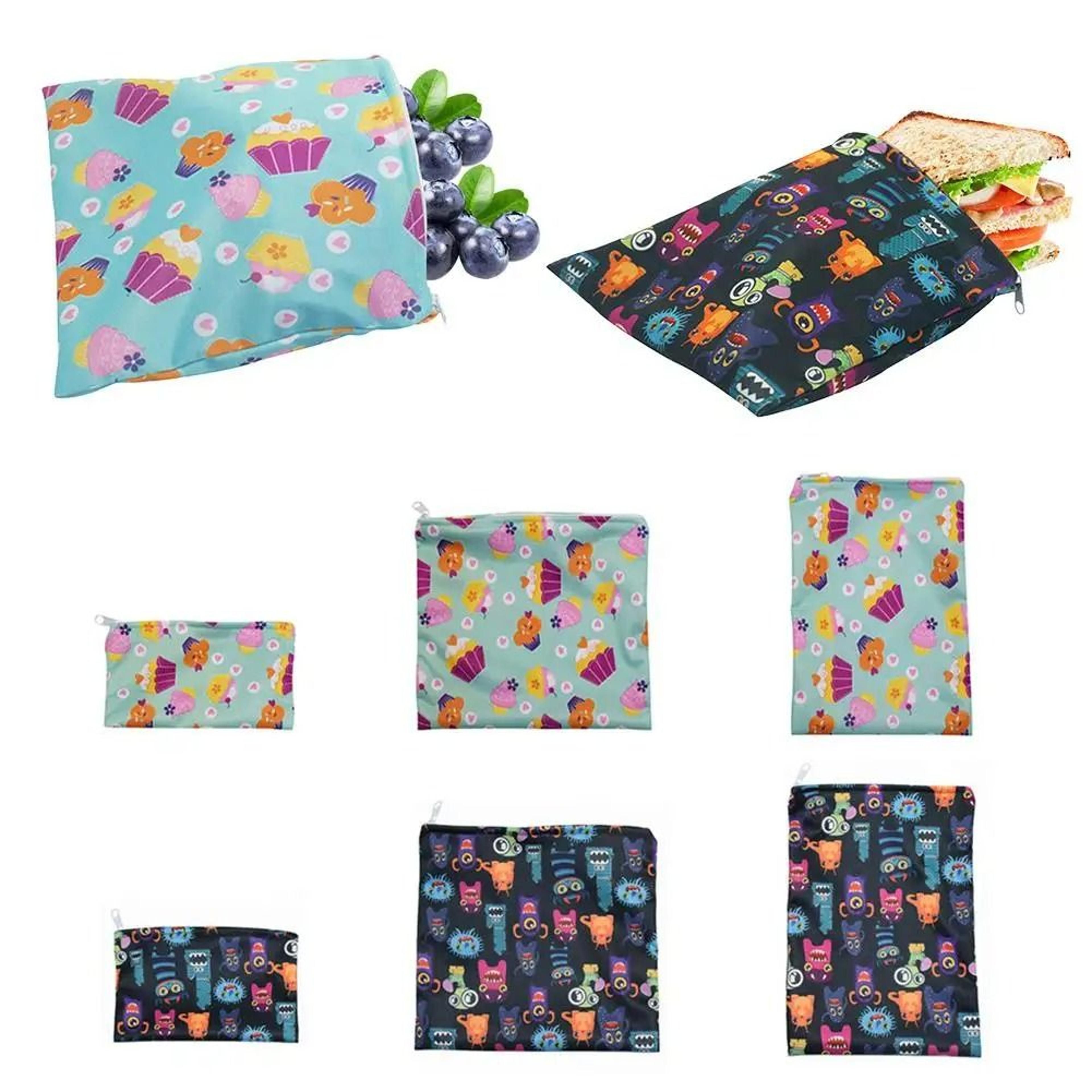 3-piece reusable leakproof freezer and sandwich storage bags set