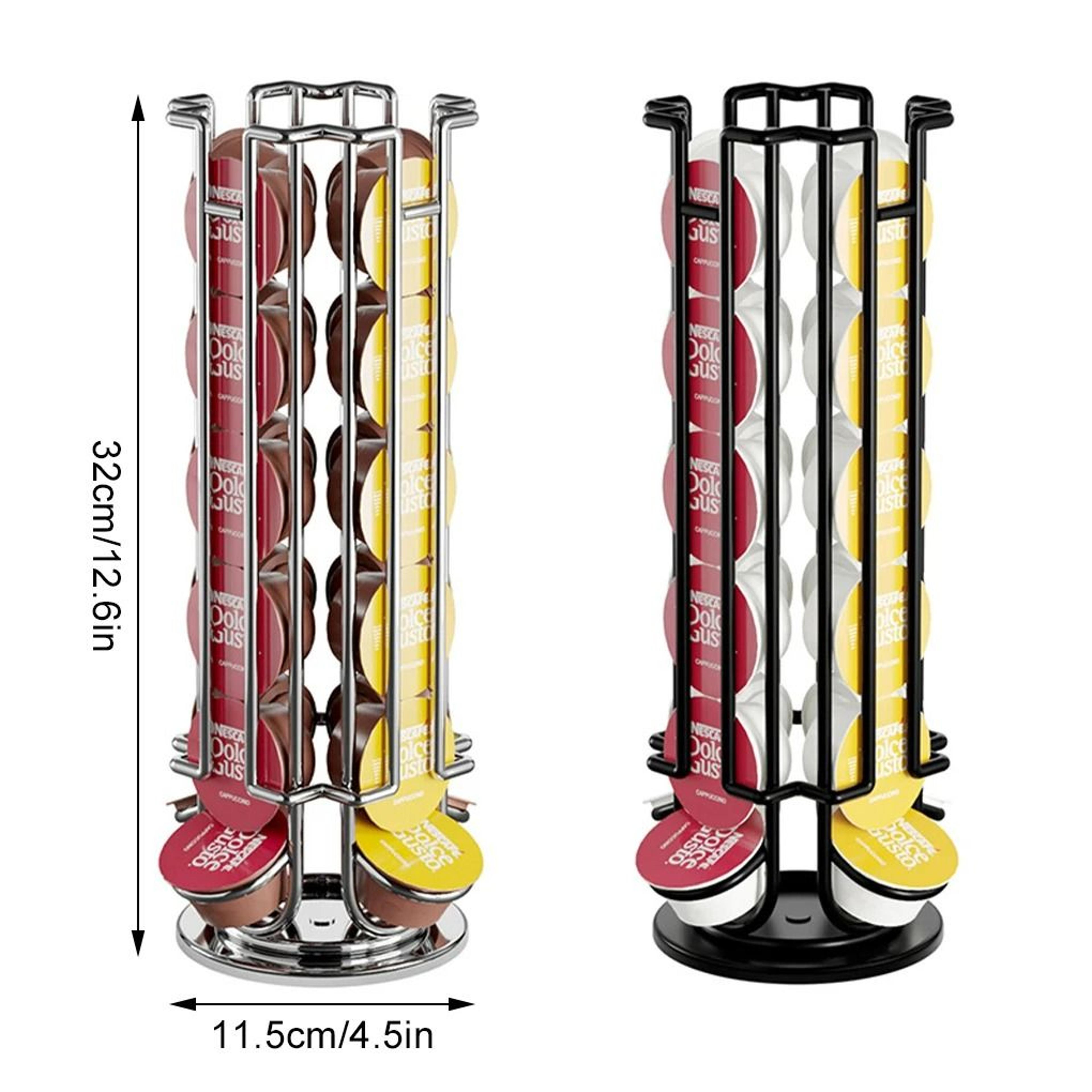 360-degree rotating dolce gusto pod holder stand & metal coffee capsule dispenser