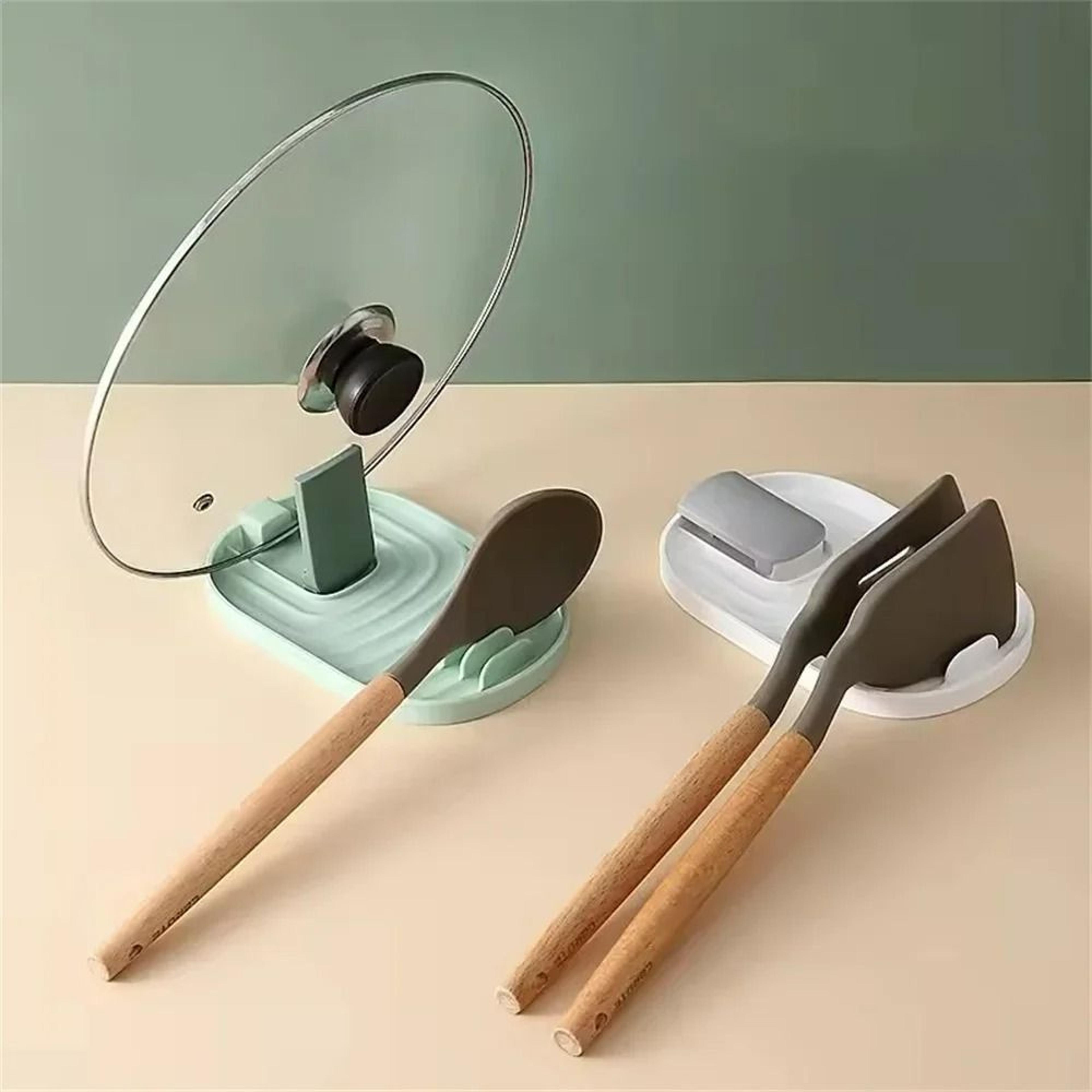 multifunction ladle spoon rest & pot lid storage pad