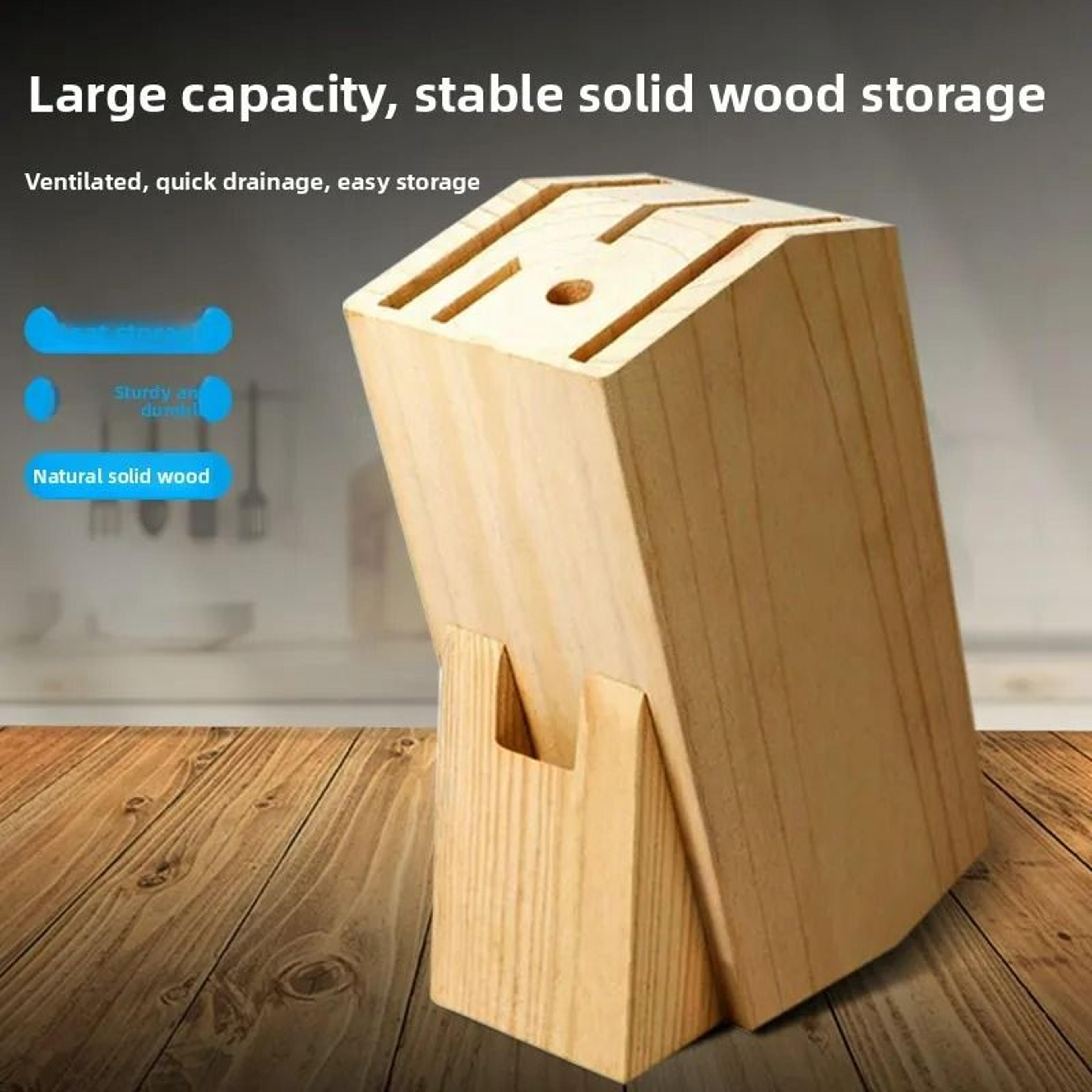 original wood knife holder & multi-function kitchen tool storage rack