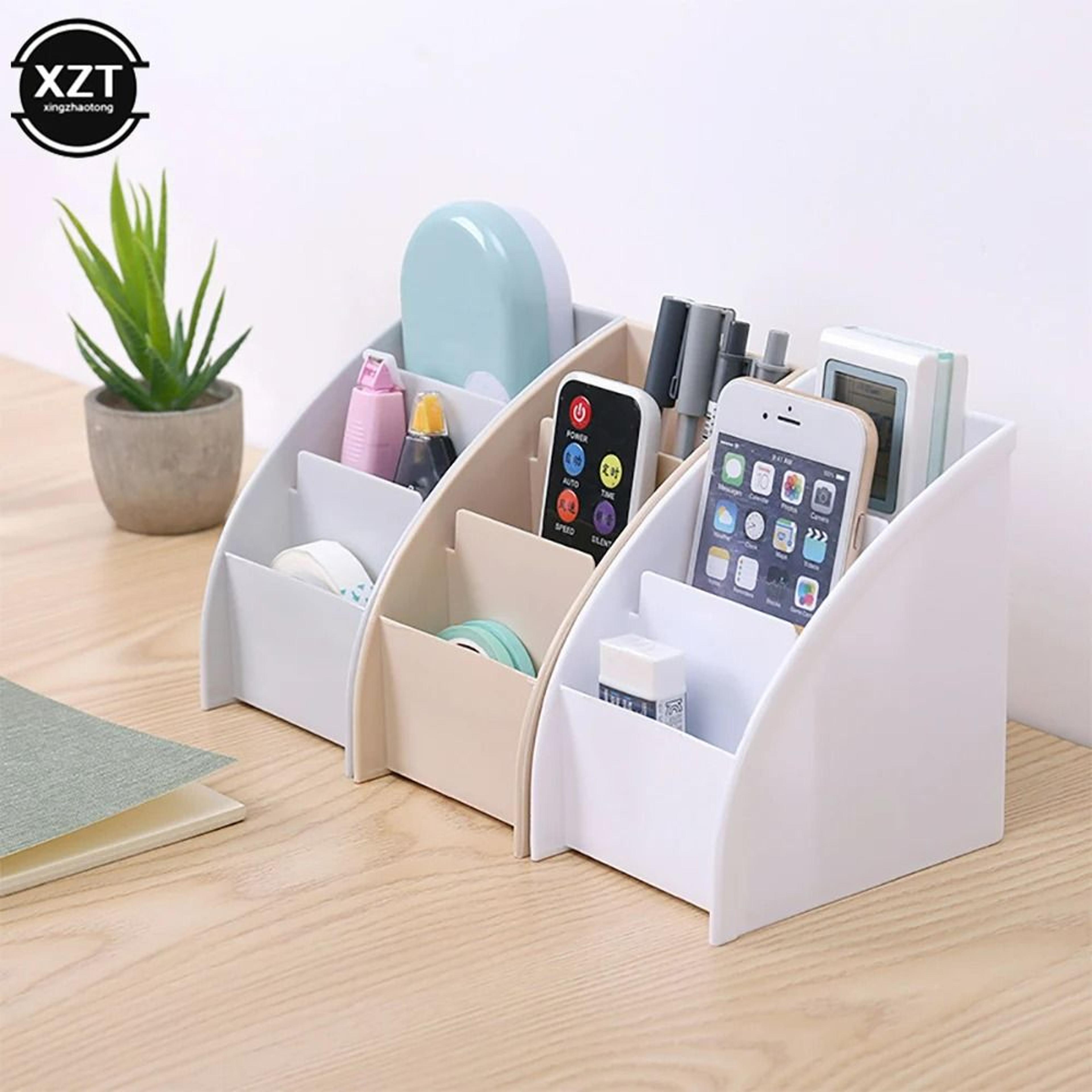 multifunctional 3-grid remote control box & desktop storage case