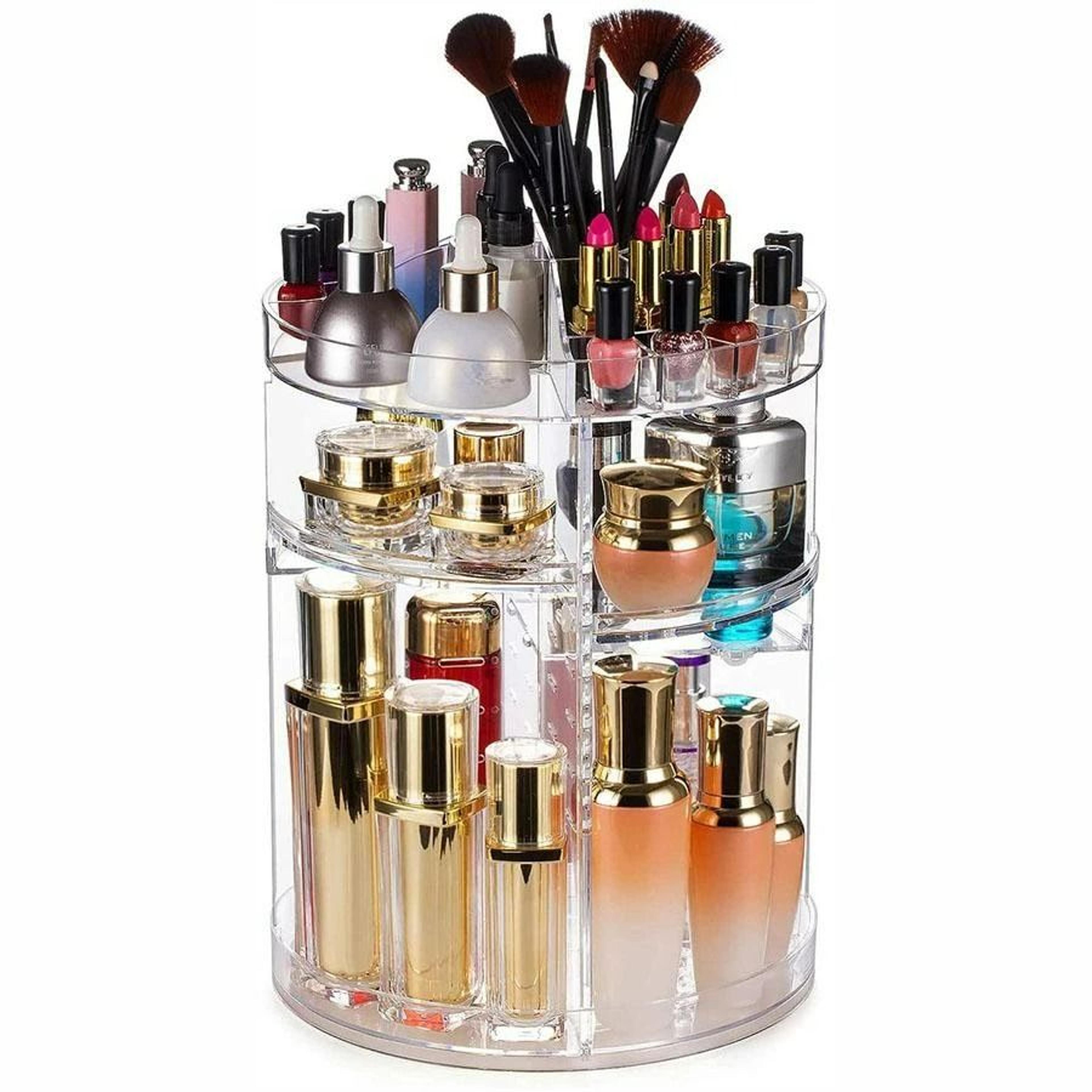 1-piece 360° rotating cosmetic organizer & adjustable beauty display case