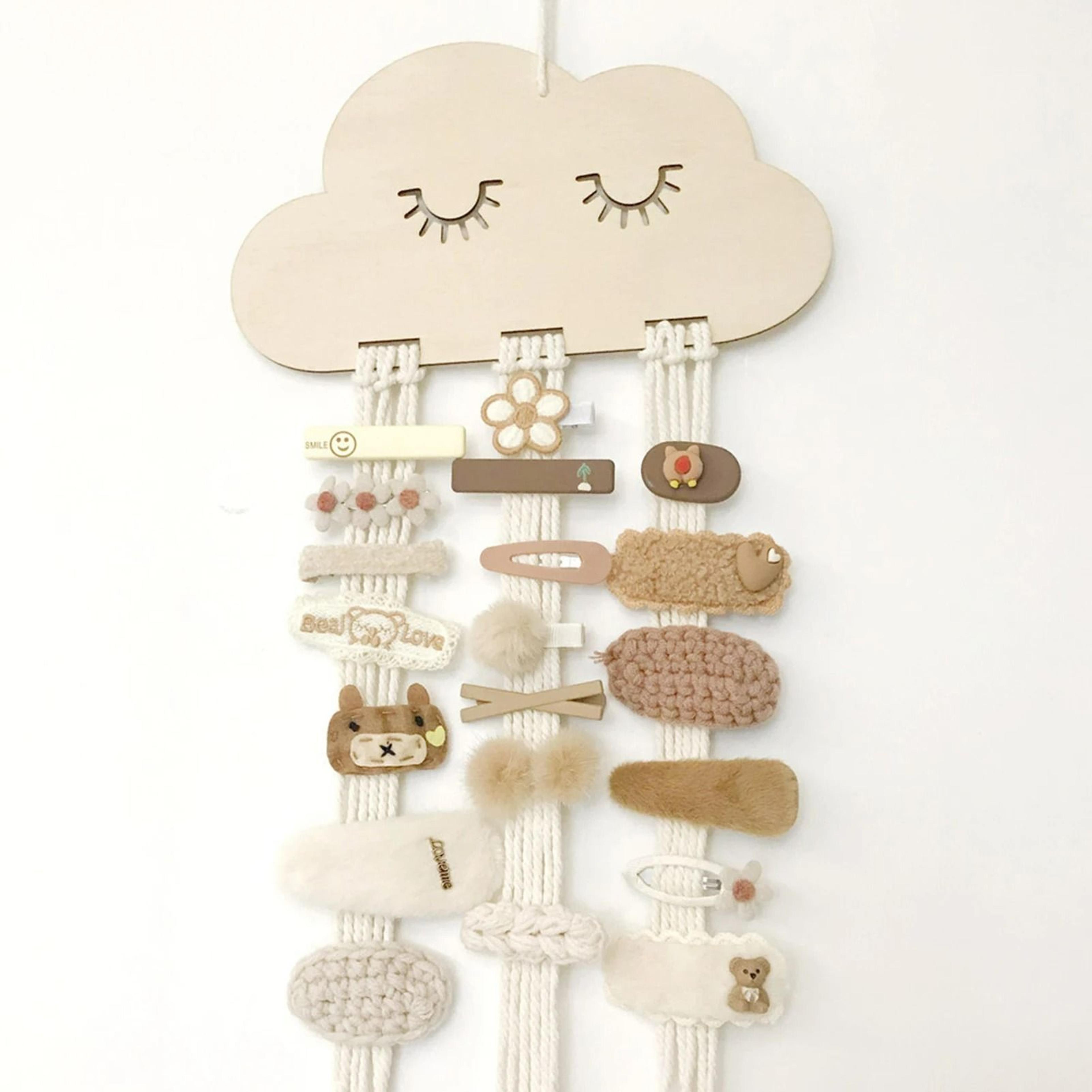 hanging hair clip organizer & wall decor headband holder