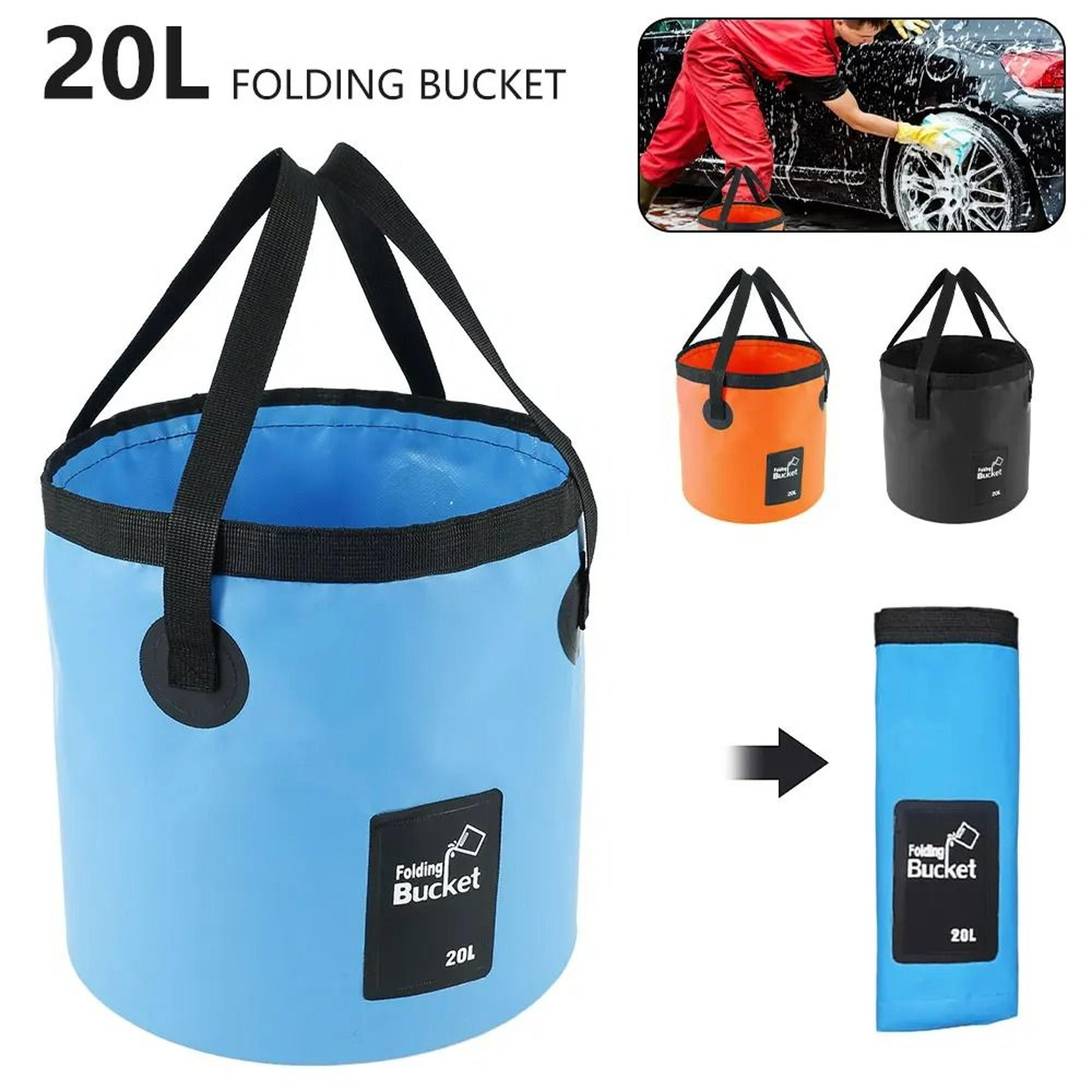 heavy-duty 5.3 gallon collapsible outdoor bucket – portable waterproof water bag