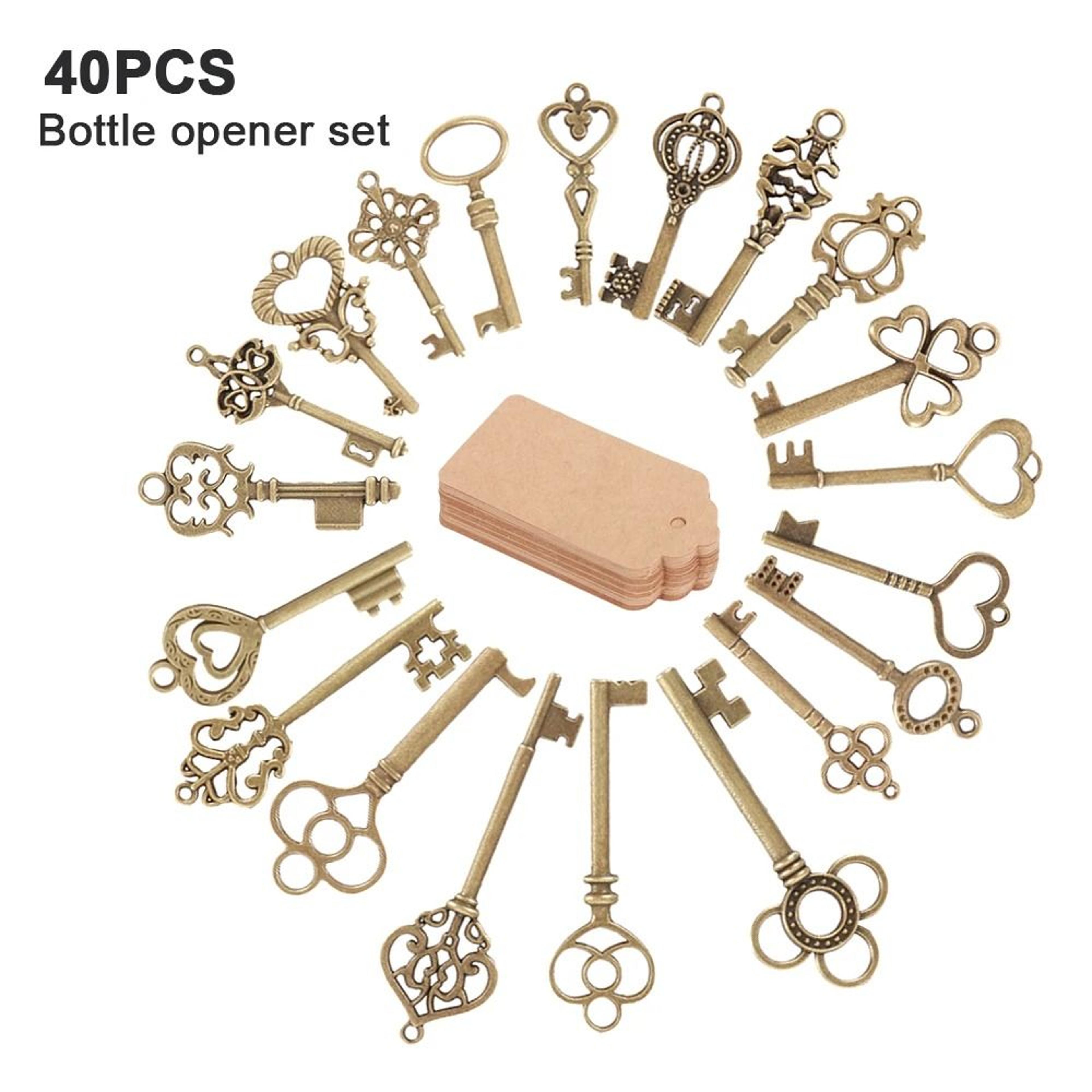 vintage 40-piece copper skeleton key bottle opener set – personalized wedding favors