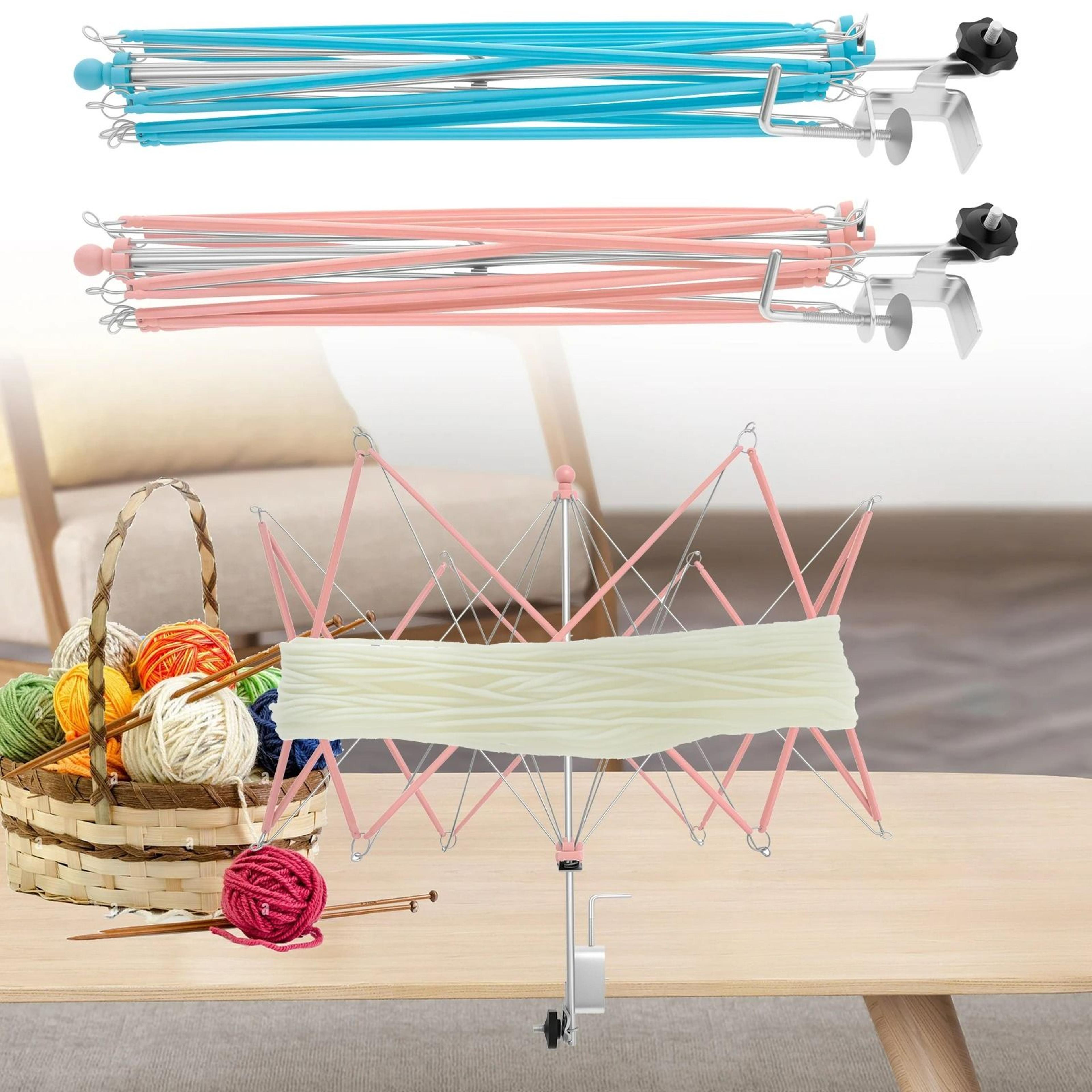 umbrella yarn swift – portable winder with table clamp for skeins and hanks