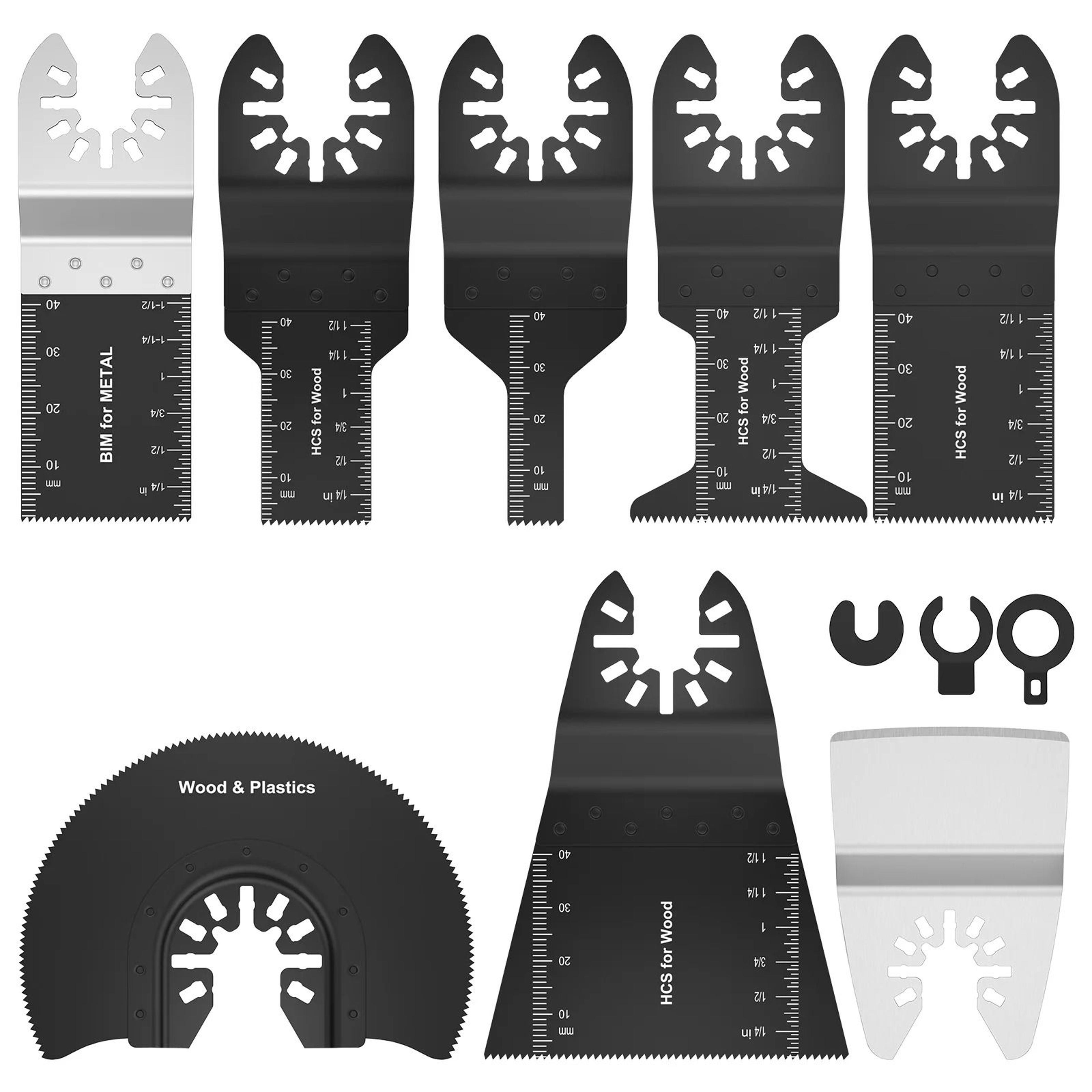 8-piece oscillating saw blades set – bi-metal & stainless steel multitool blades kit