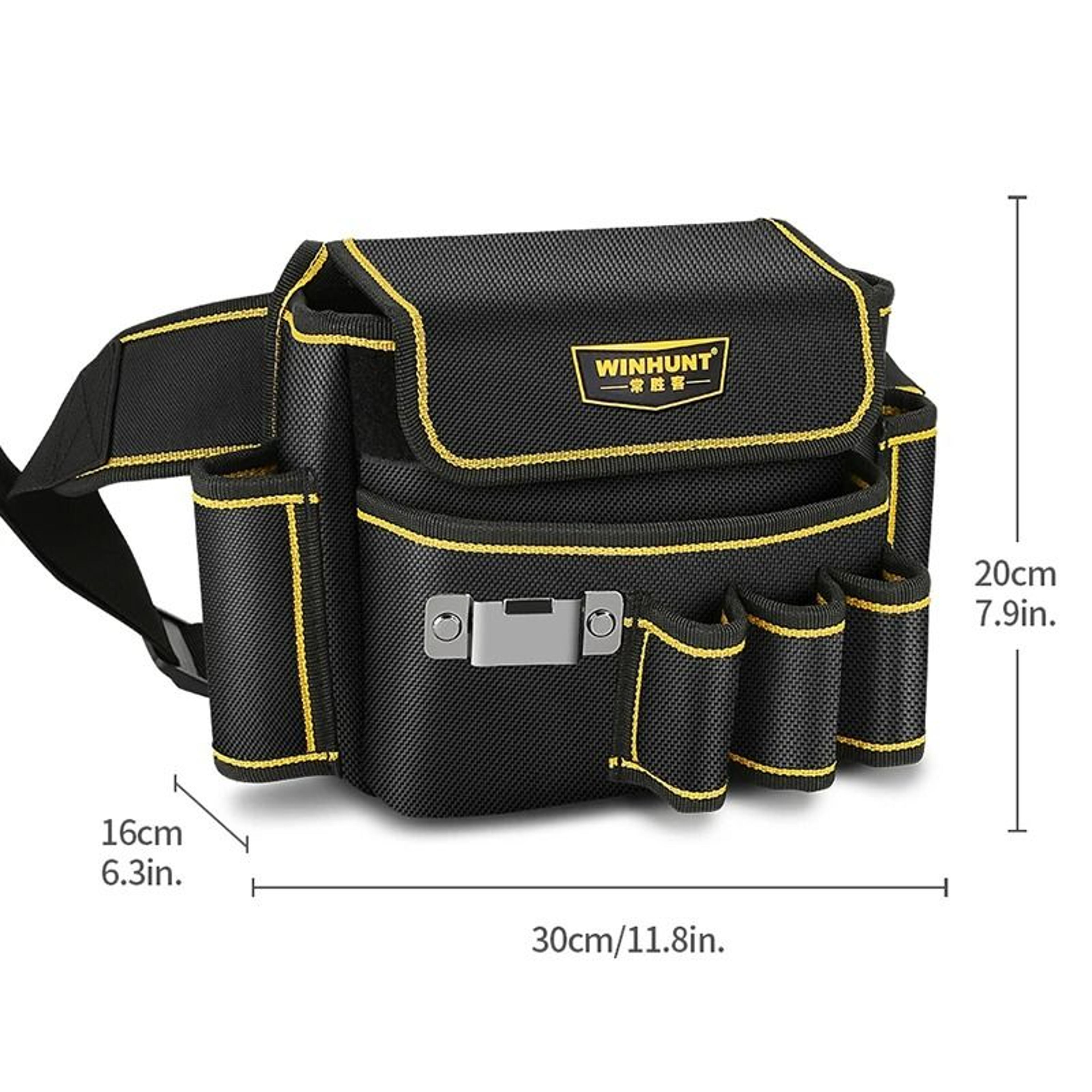 multi-pocket tool pouch – 600d oxford cloth waist organizer with adjustable belt for electricians and carpenters