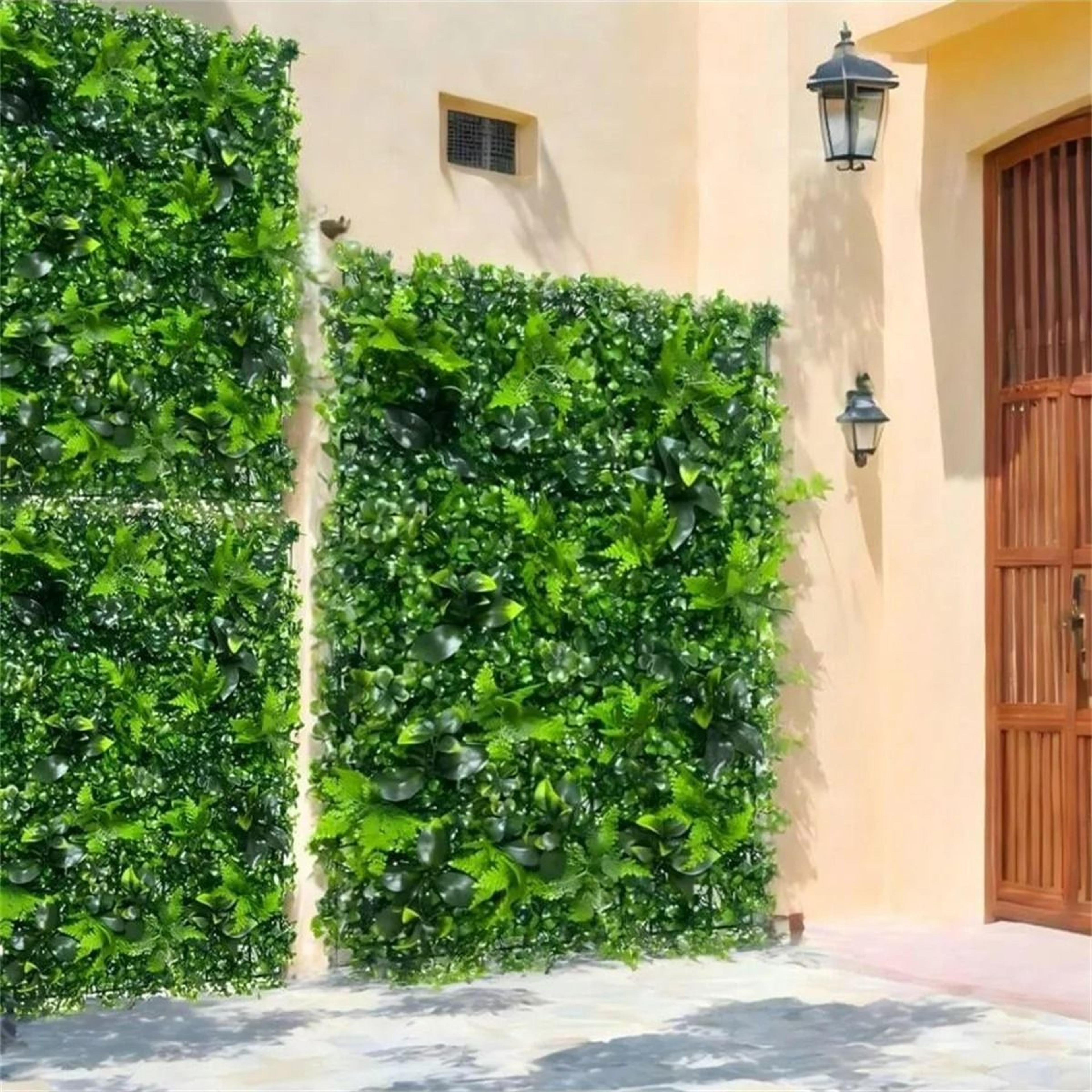 uv-protected artificial boxwood panel – ivy privacy fence screen and faux greenery backdrop for indoor and outdoor use
