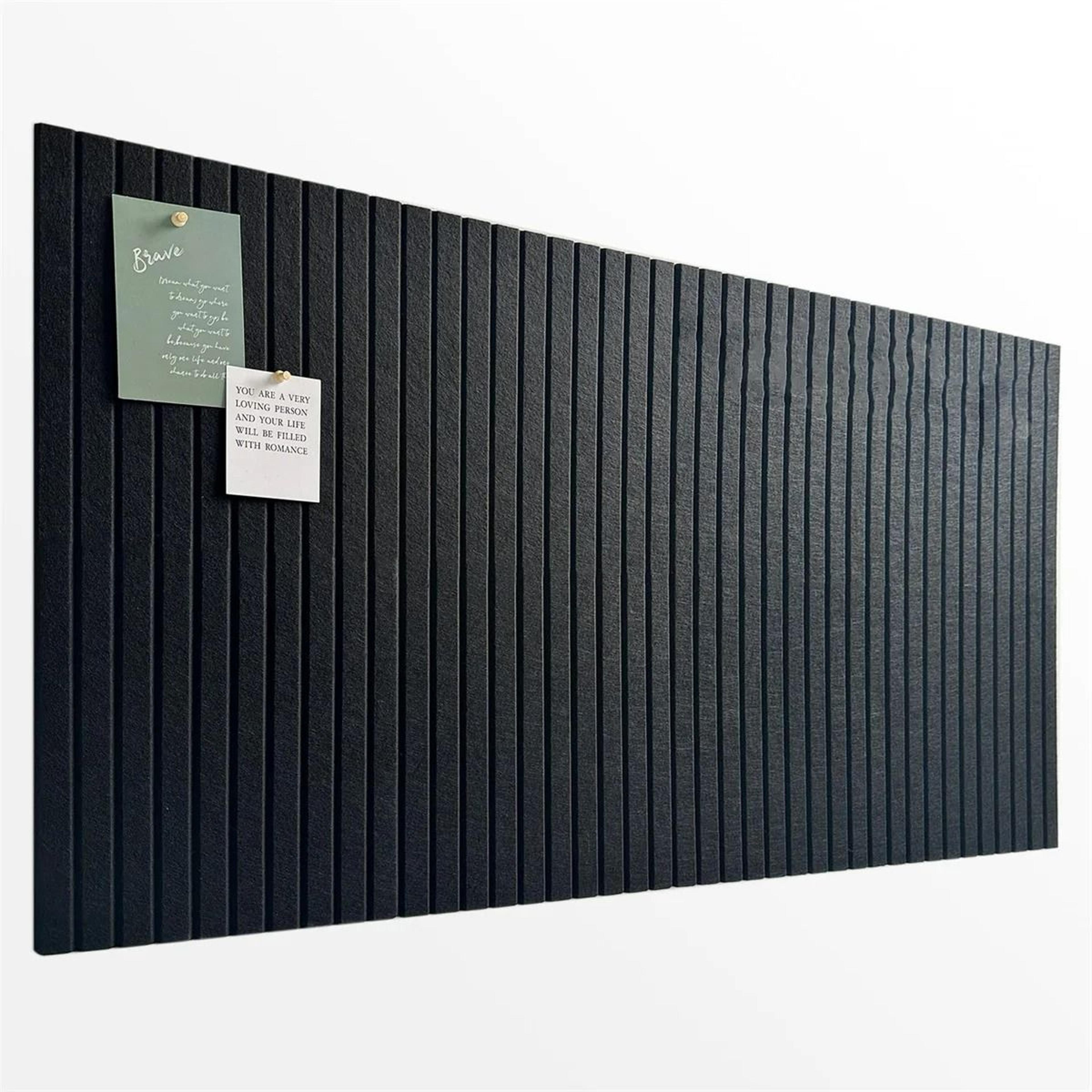 6-piece hexagonal felt bulletin board tiles – modular black push pin notice boards for office wall organization