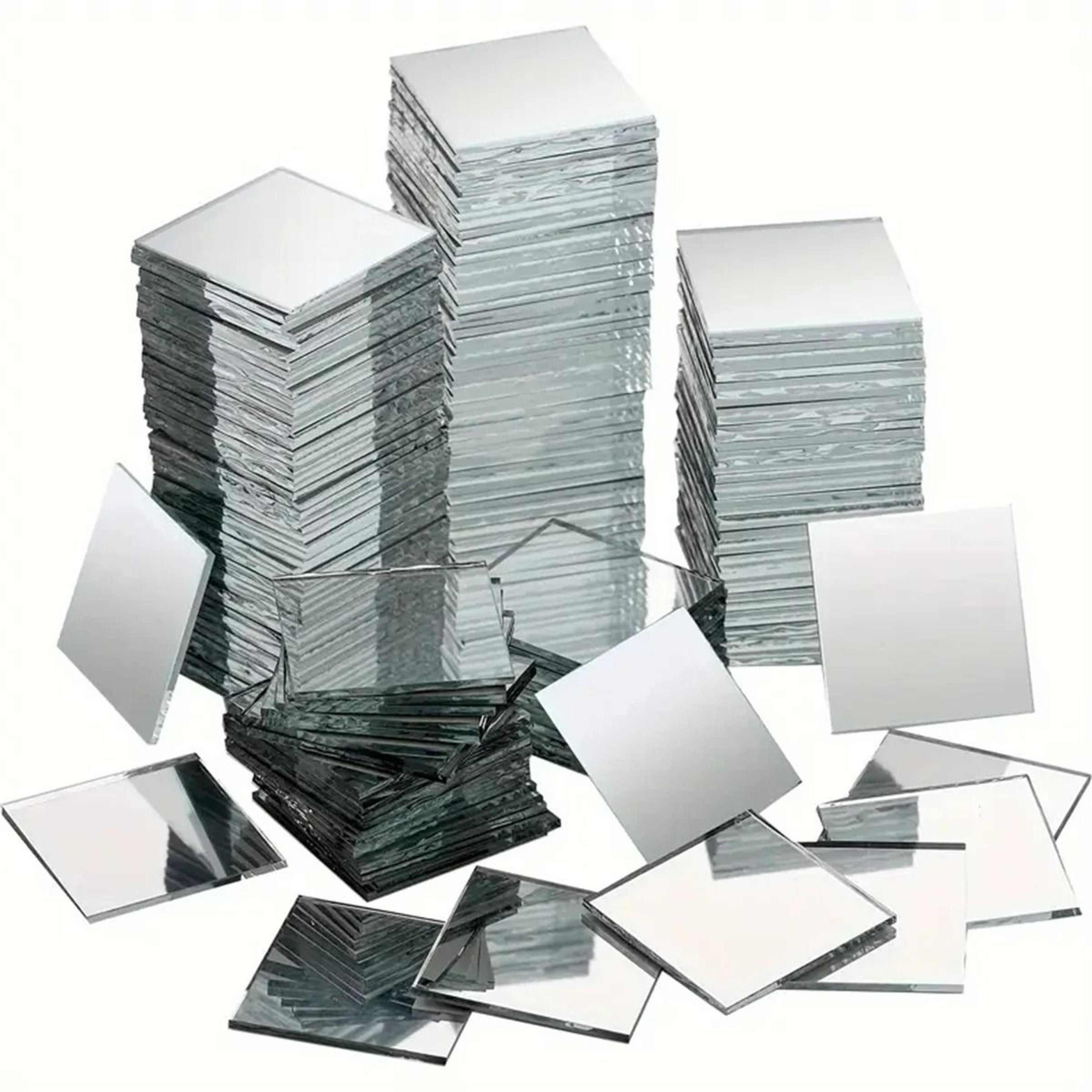 mini square glass mirror tiles – 50-piece true glass mosaic sheets for diy crafts, art supplies, and home decor