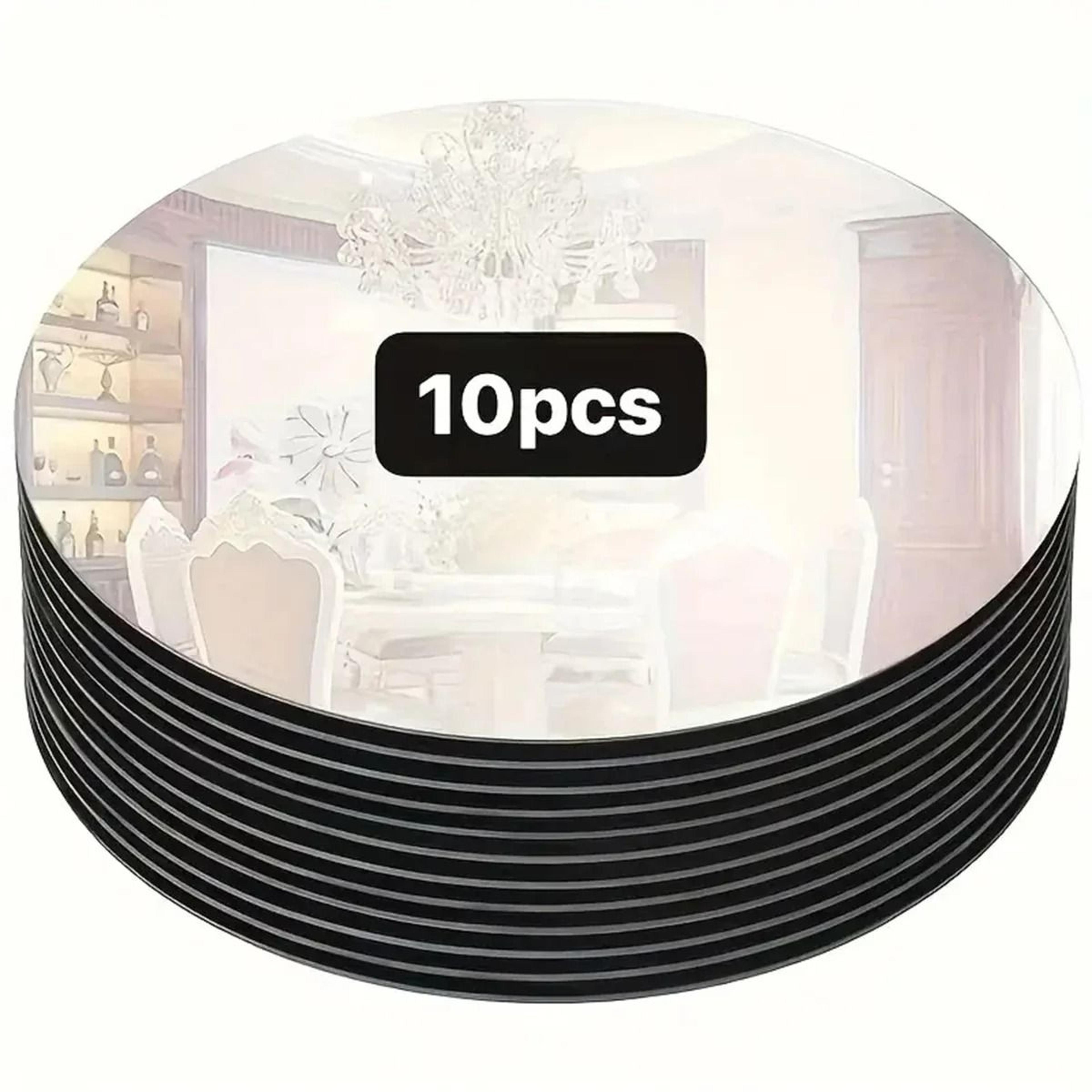 acrylic round mirror plate set – 10-piece reflective centerpiece trays for wedding tables and birthday parties