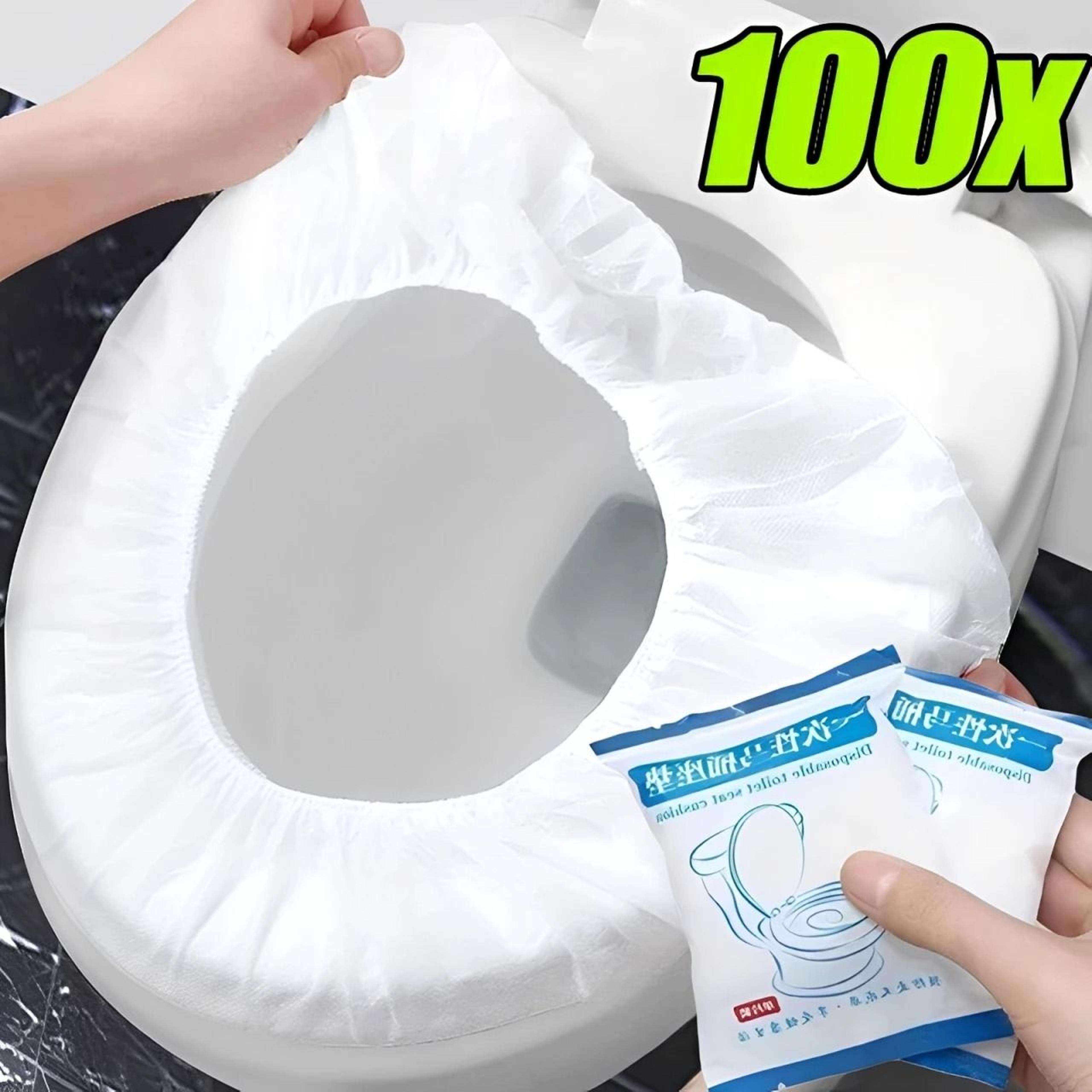 100-pack disposable toilet seat covers – waterproof non-woven shield for travel, hotels, and public toilets