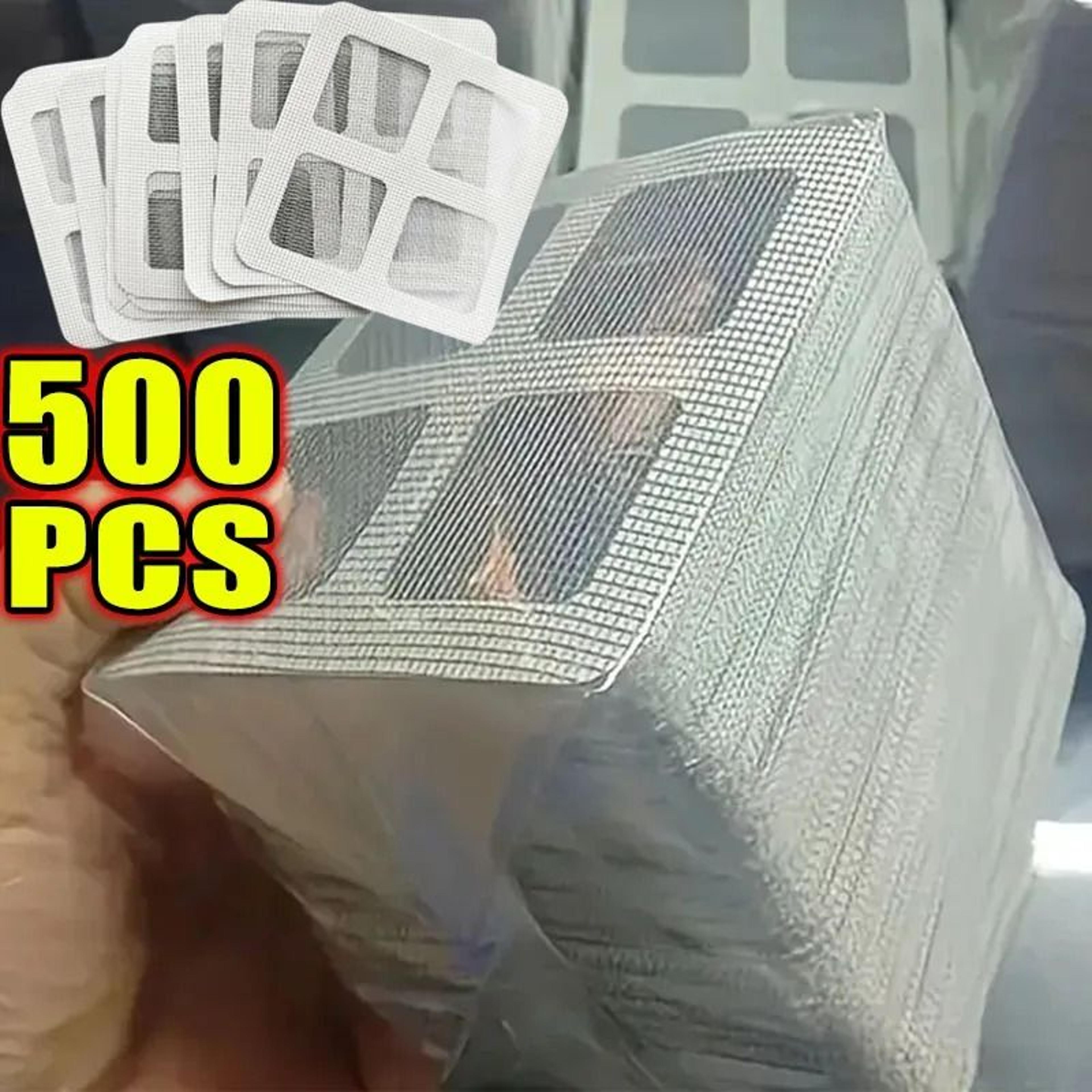 500-pack disposable hair catcher mesh stickers – shower drain filter covers and window screen repair patches