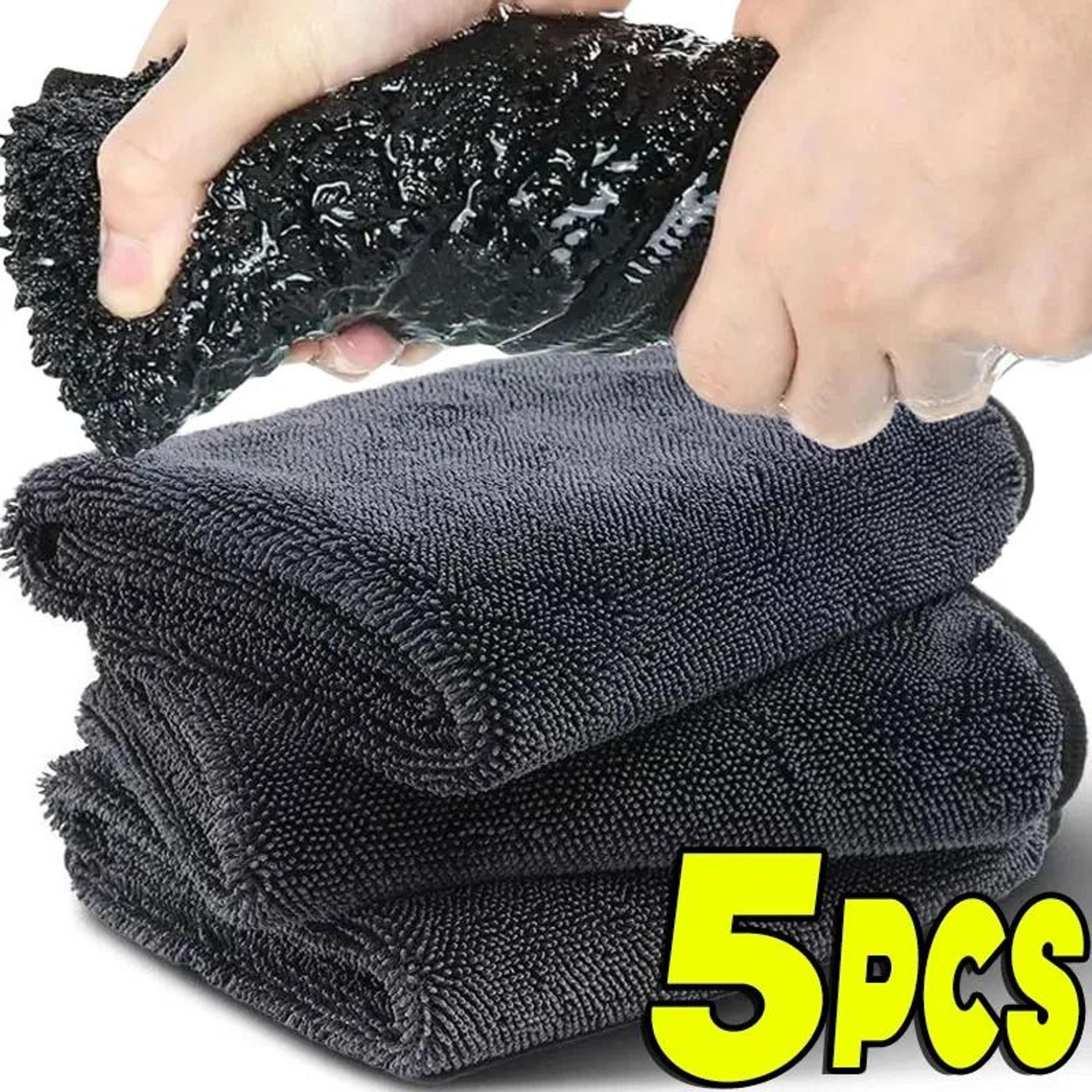5pcs 1200gsm double-sided twisted braid car detailing towels – super absorbent cleaning rags for car and home