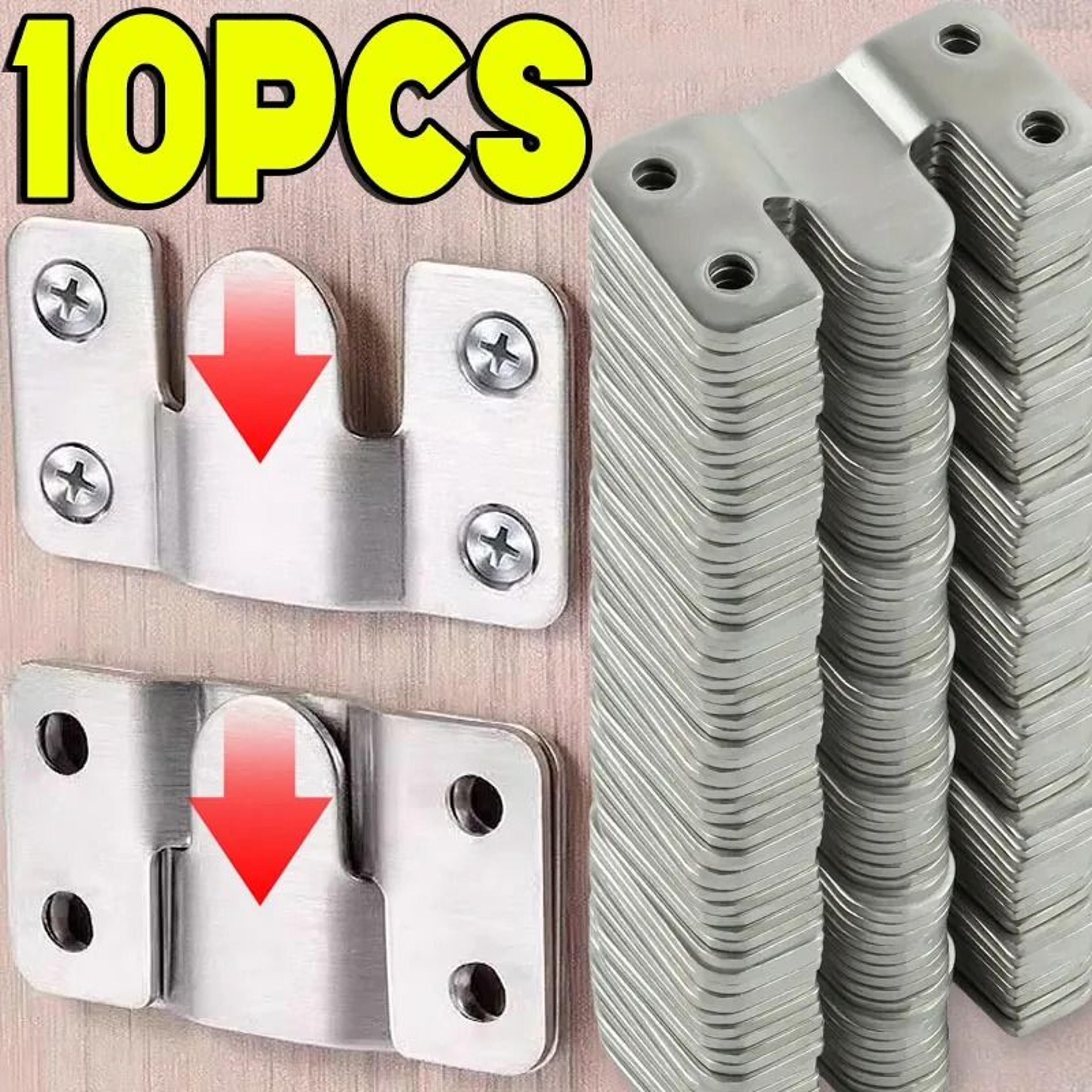 10-pack stainless steel flush mount hangers – interlocking z-clip bracket connectors for frames and furniture