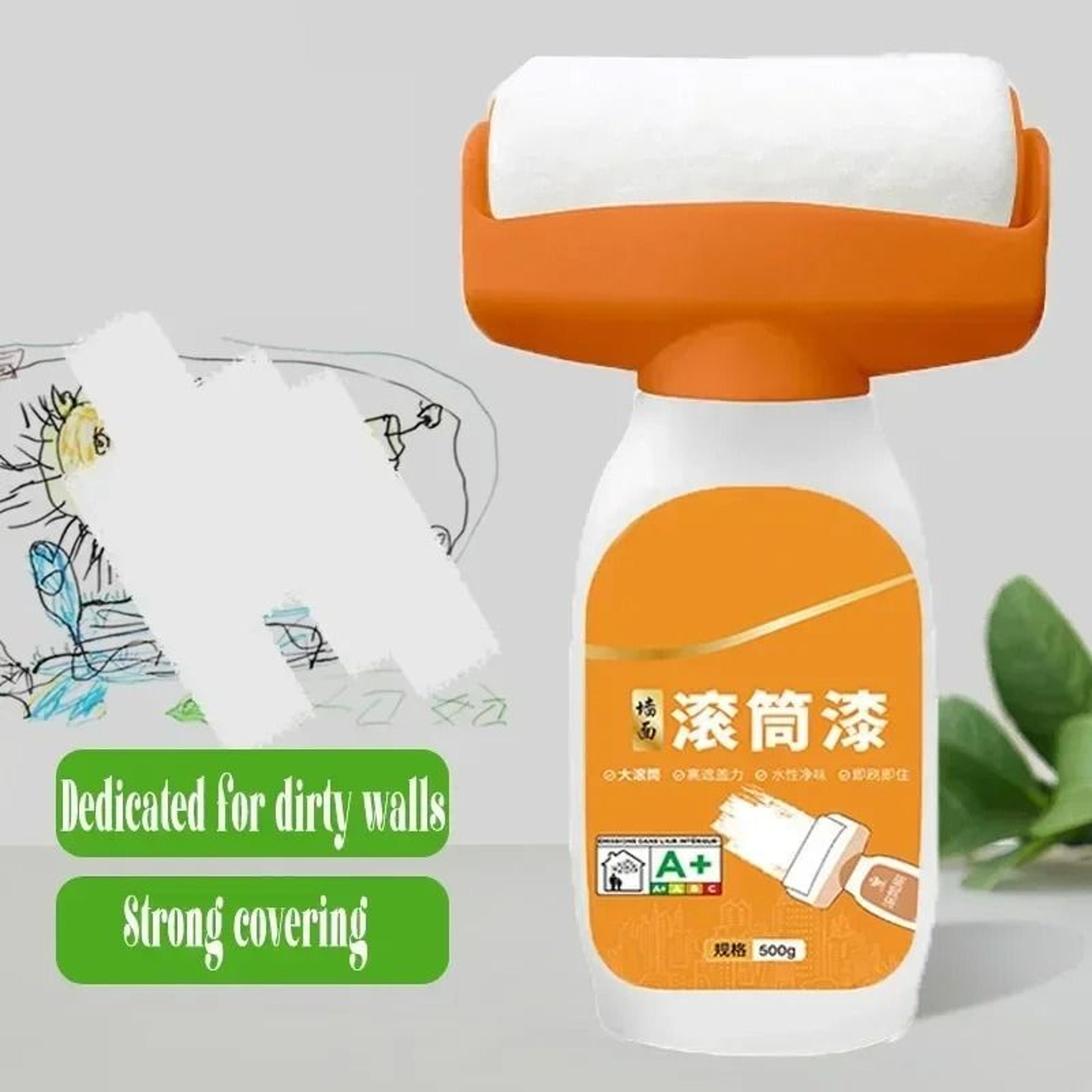 white latex wall paint touch-up roller – portable water-based interior repair brush for house walls