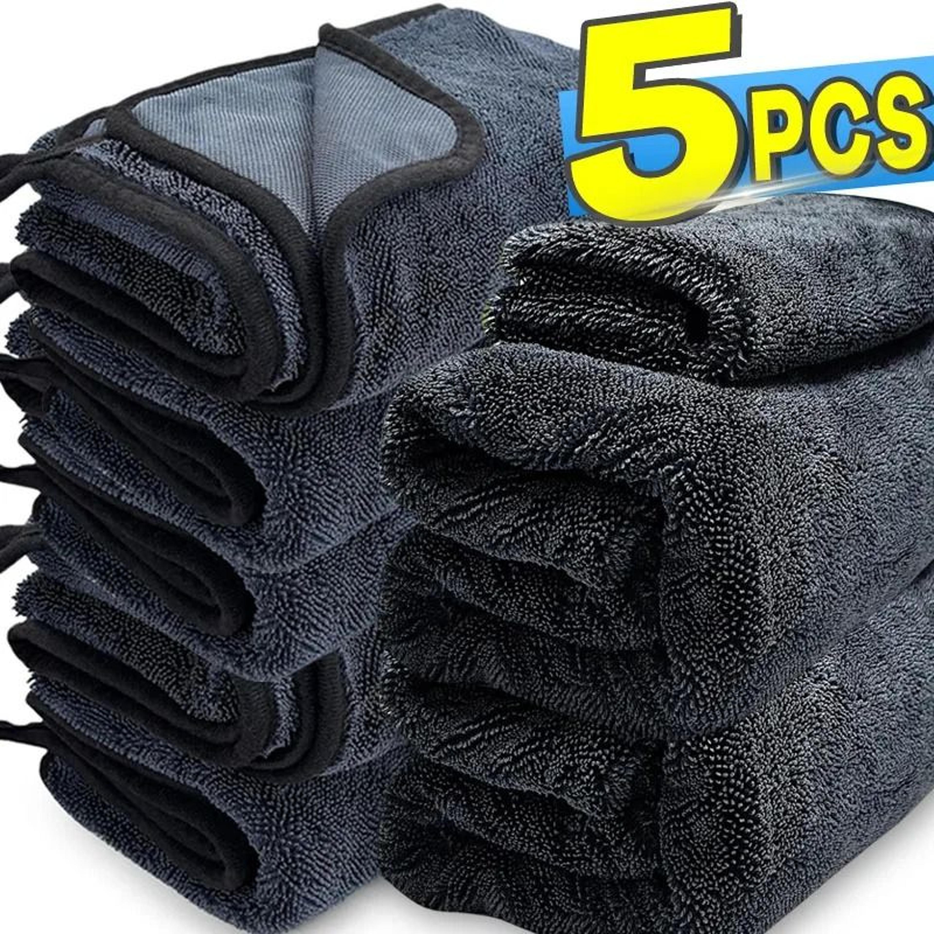 5pcs 1200gsm double-sided twisted braid car detailing towels super absorbent cleaning rags for car and home