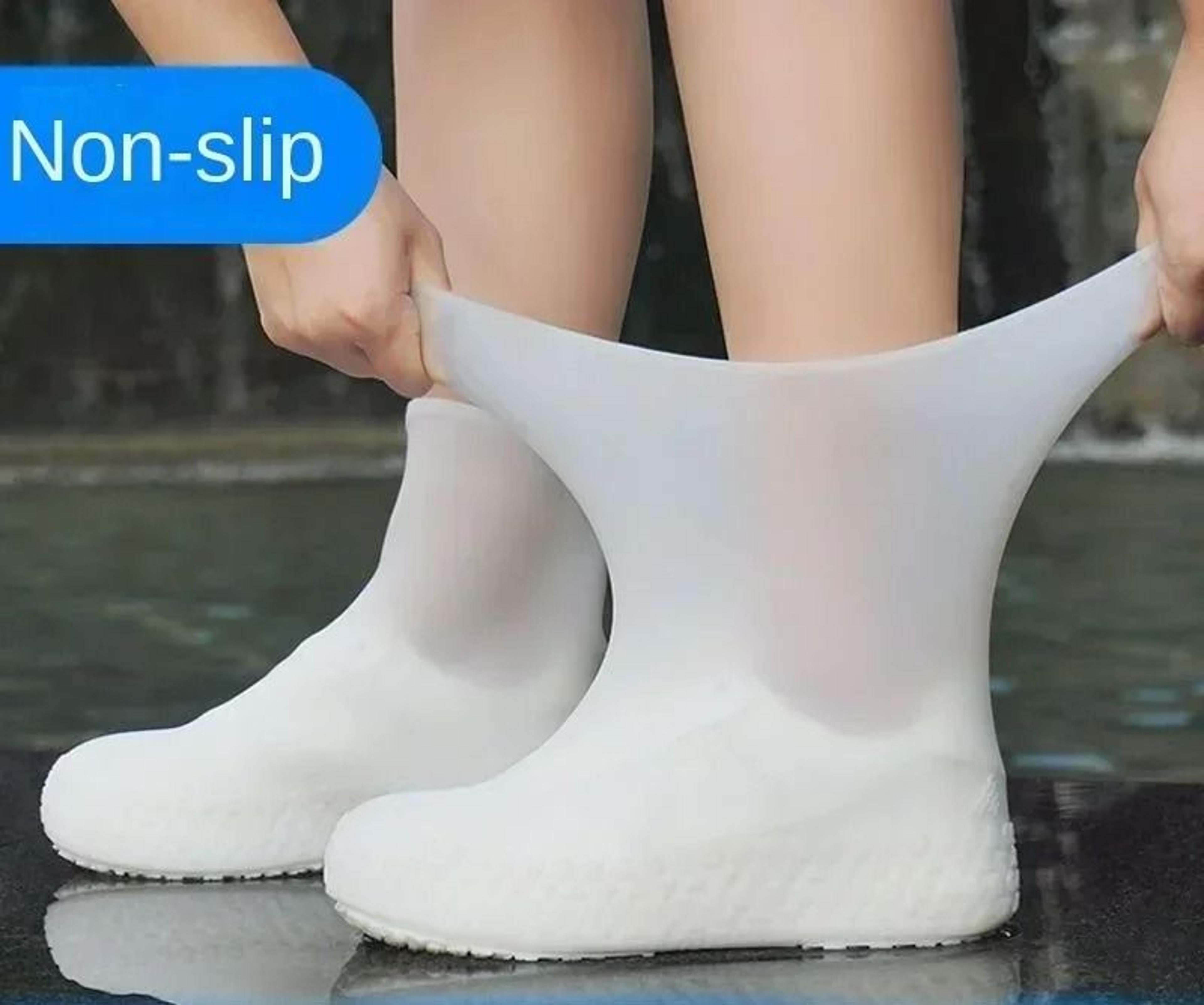 premium reusable waterproof latex shoe covers (1 pair)