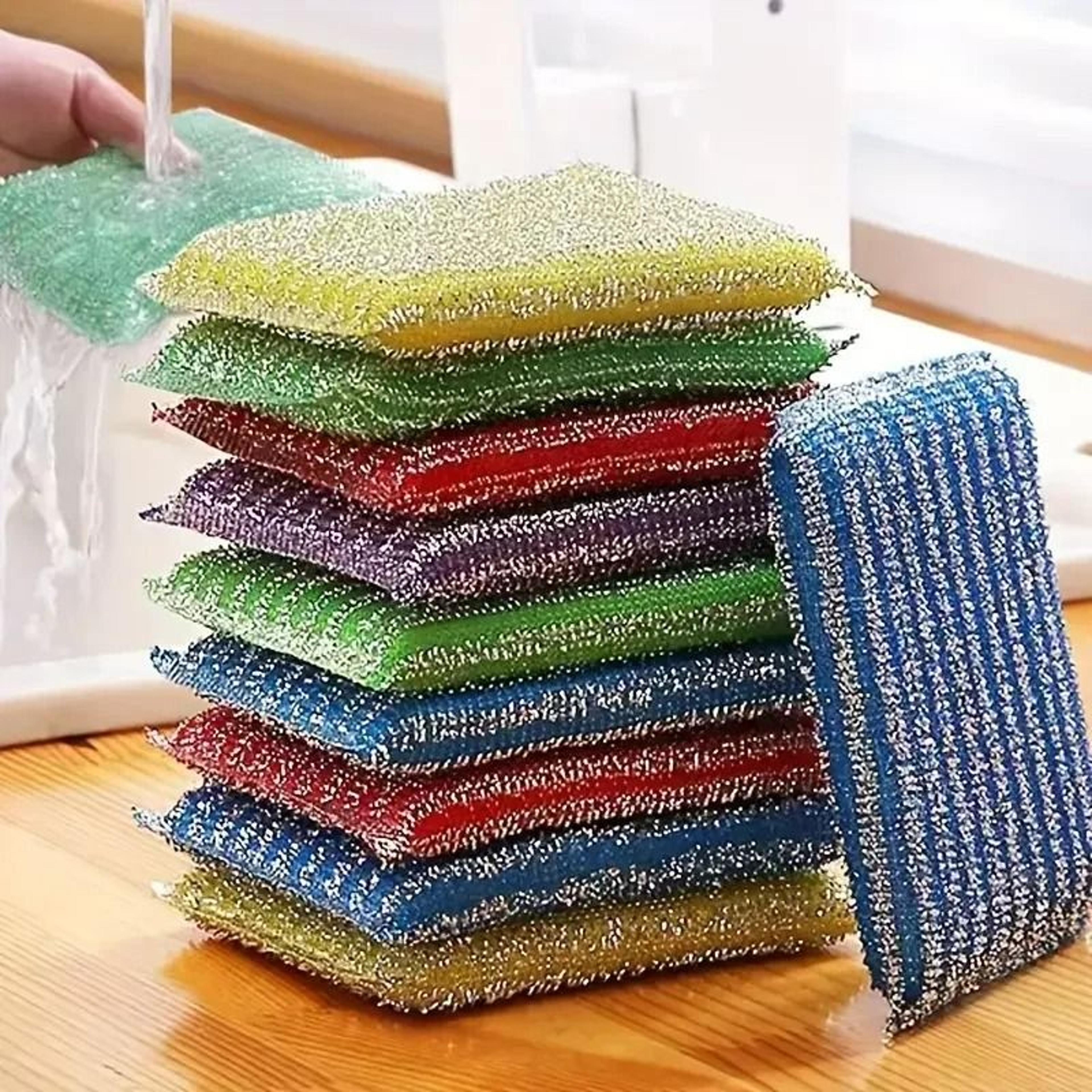 heavy-duty steel wire sponges and non-stick scouring pads (10-piece set)