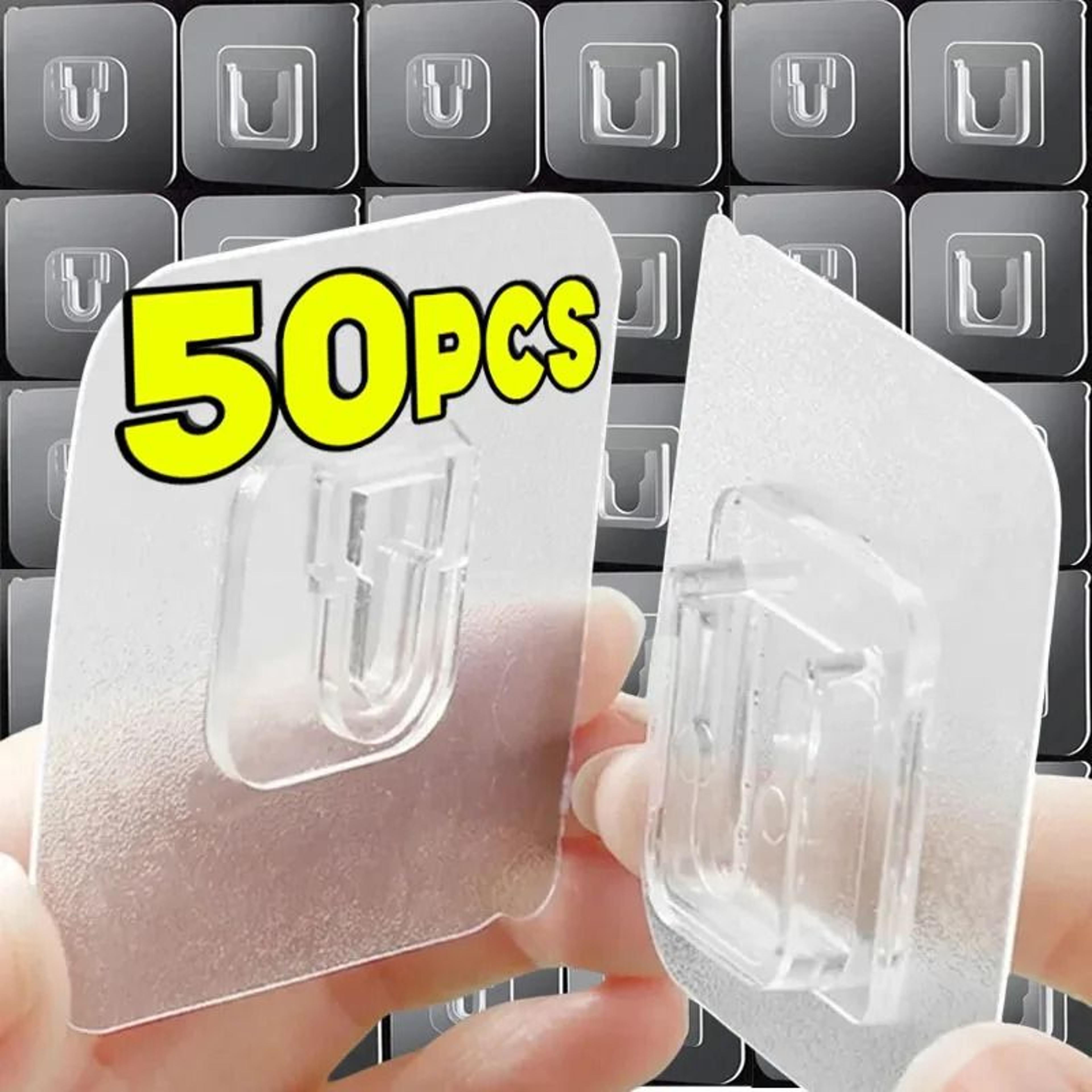 heavy-duty double-sided interlocking adhesive wall hooks (50-piece set)