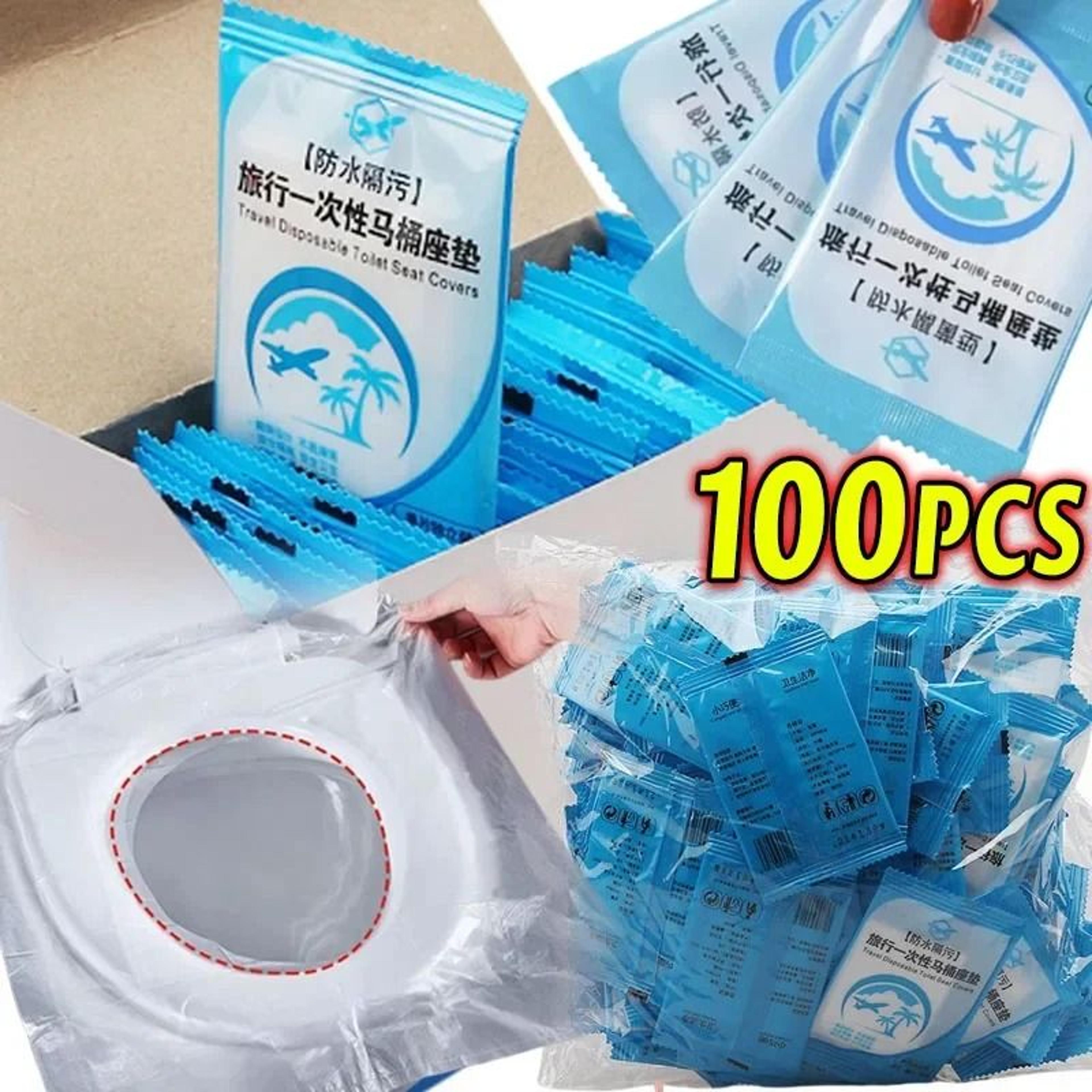 disposable waterproof travel toilet seat covers (100-piece bulk pack)