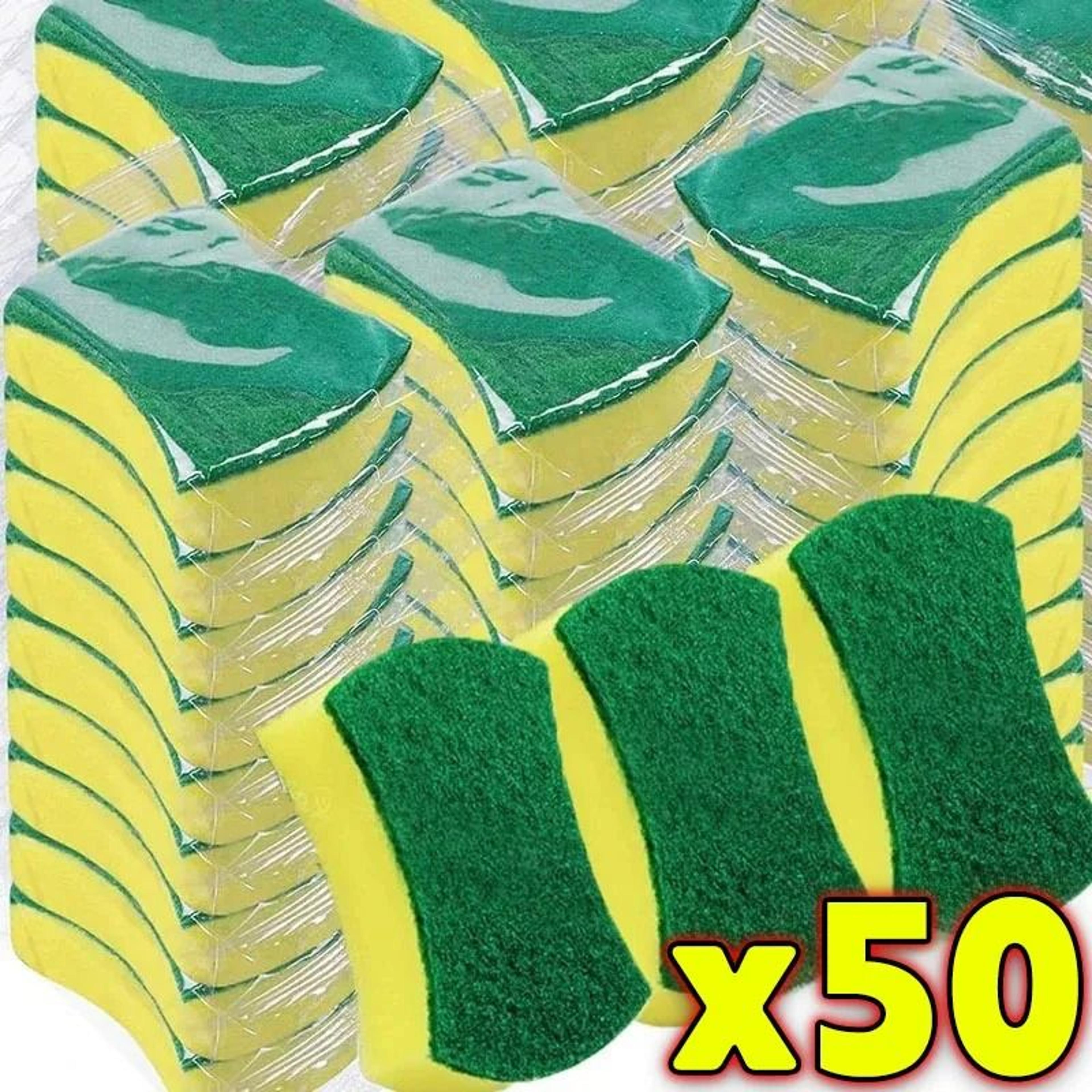 heavy-duty multi surface kitchen dishwashing sponges (50-piece bulk pack)