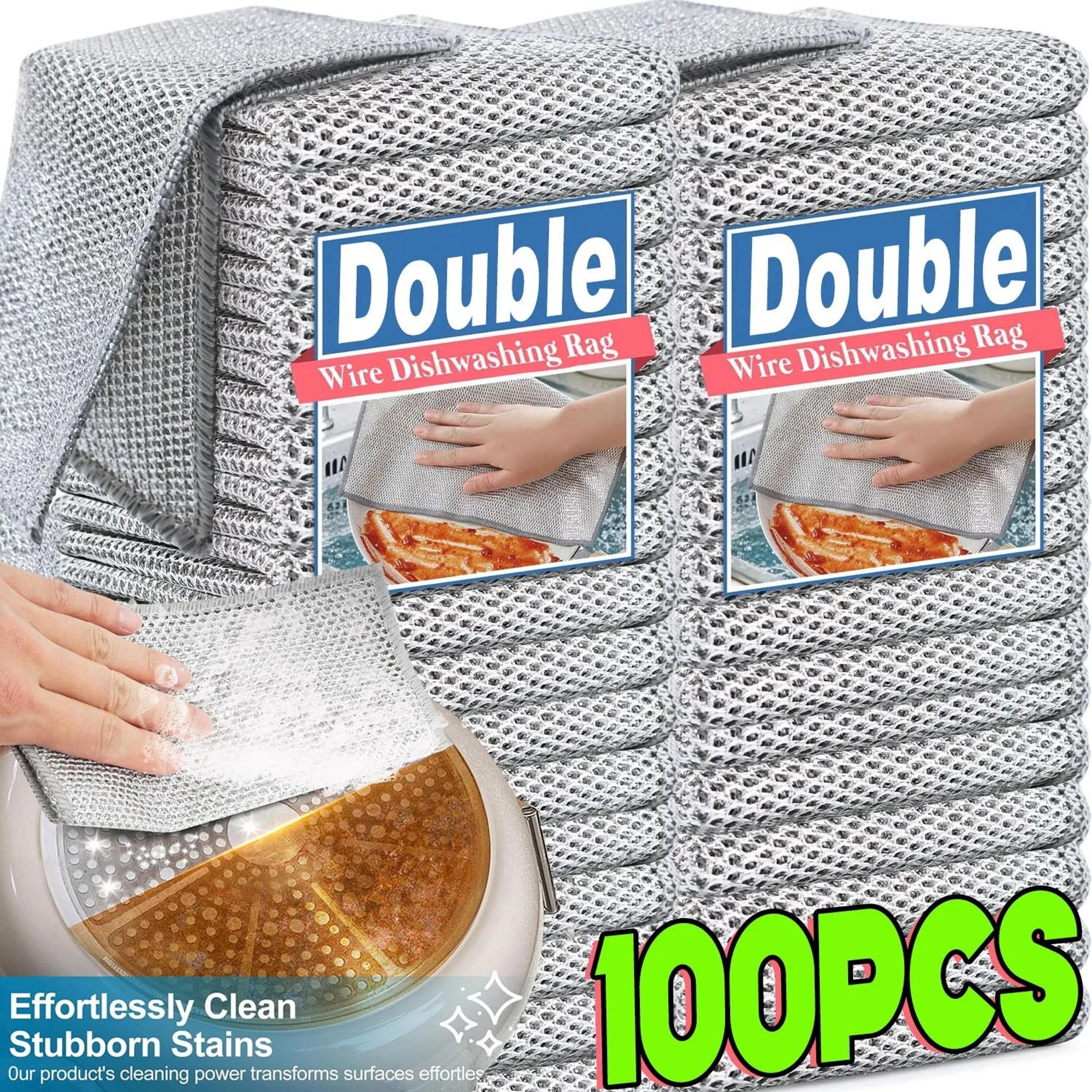 premium steel wire magic dishcloths with built-in sponge (100-piece set)