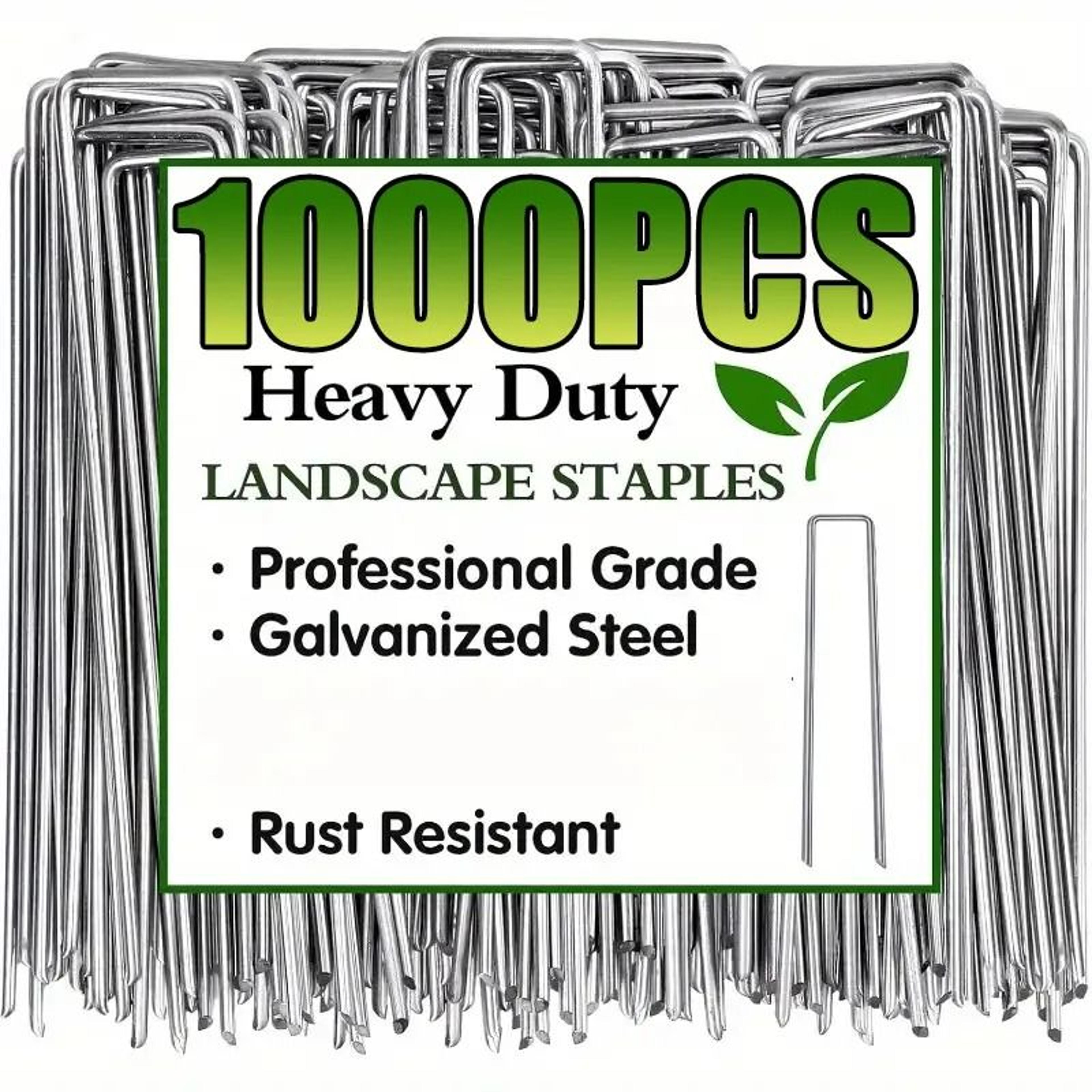 heavy-duty galvanized u-type garden landscape staples (1000-piece bulk pack)