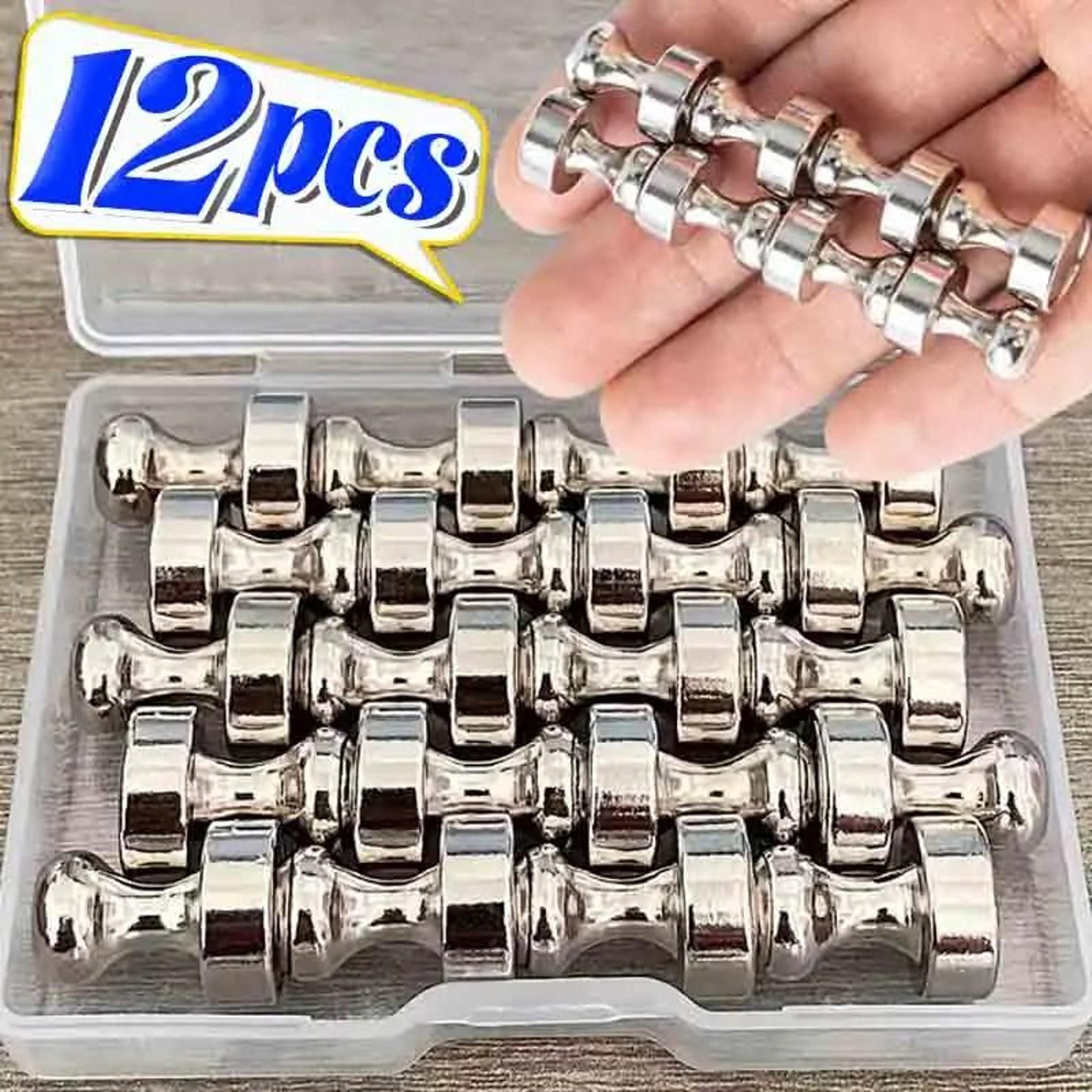 heavy-duty metal magnetic pushpins with neodymium cores (12-piece set)