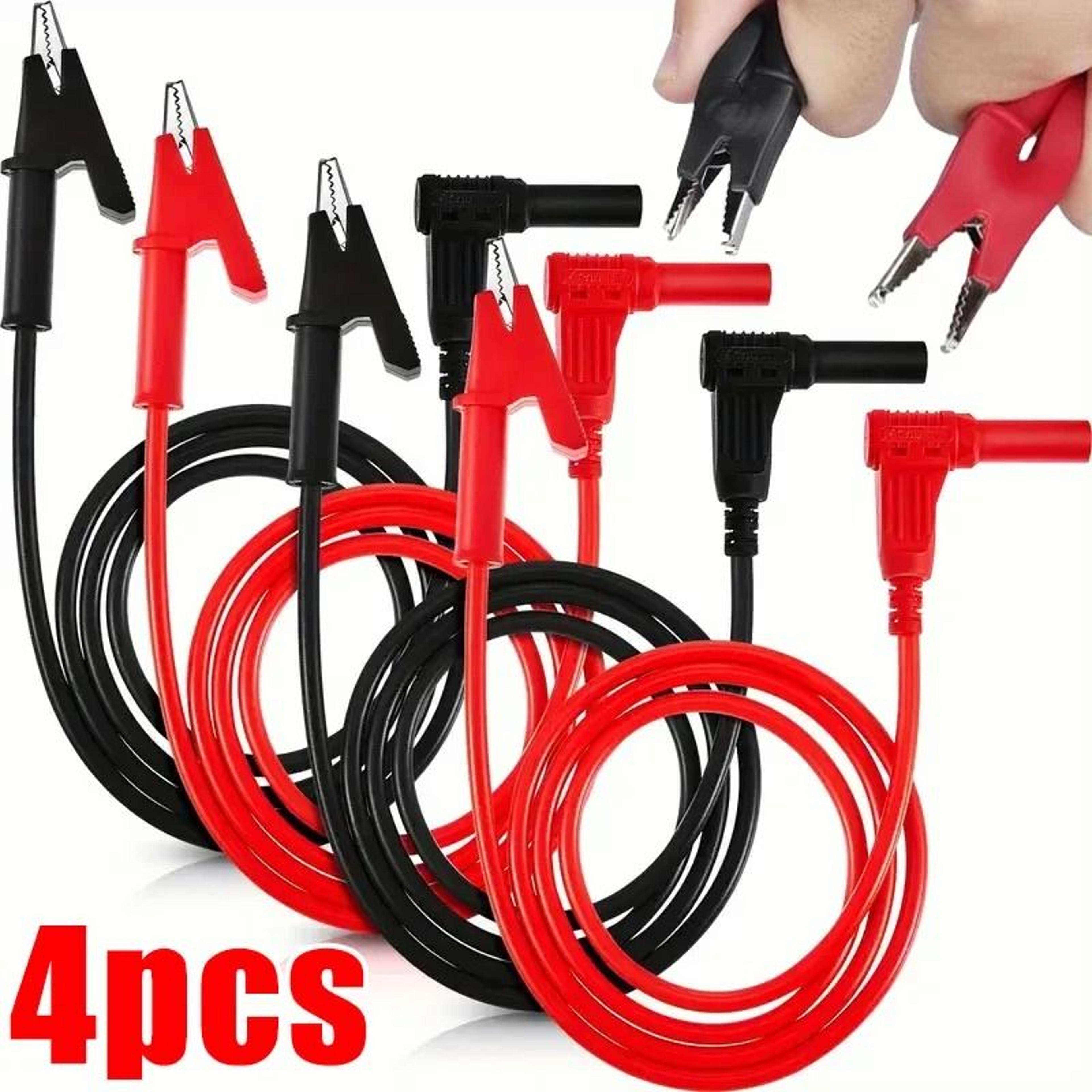heavy-duty alligator clip to banana plug electrical test leads (4-piece set)