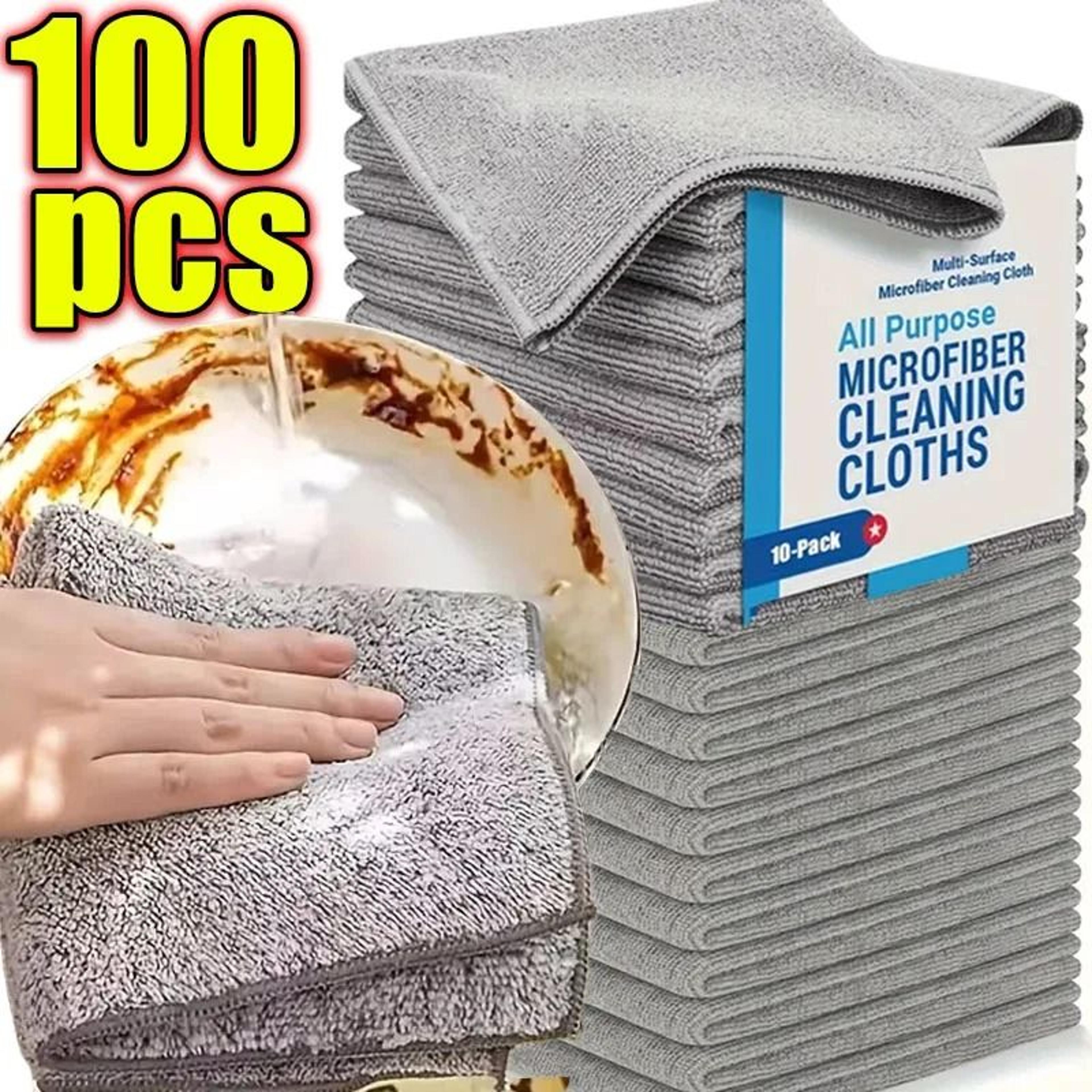 gray bamboo charcoal thickened microfiber cleaning cloths (100-piece bulk pack)