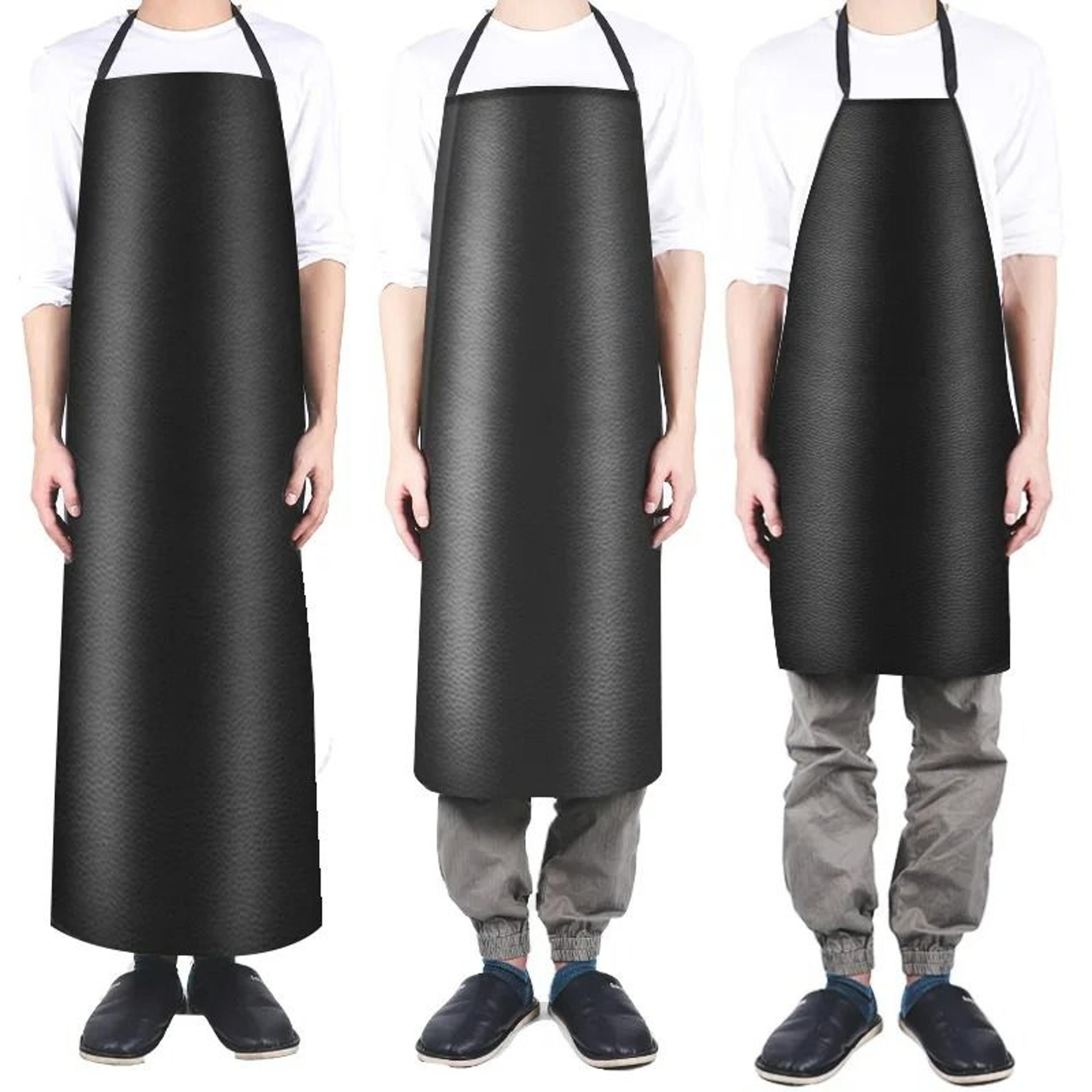 heavy-duty waterproof oil-proof extended pu leather work apron
