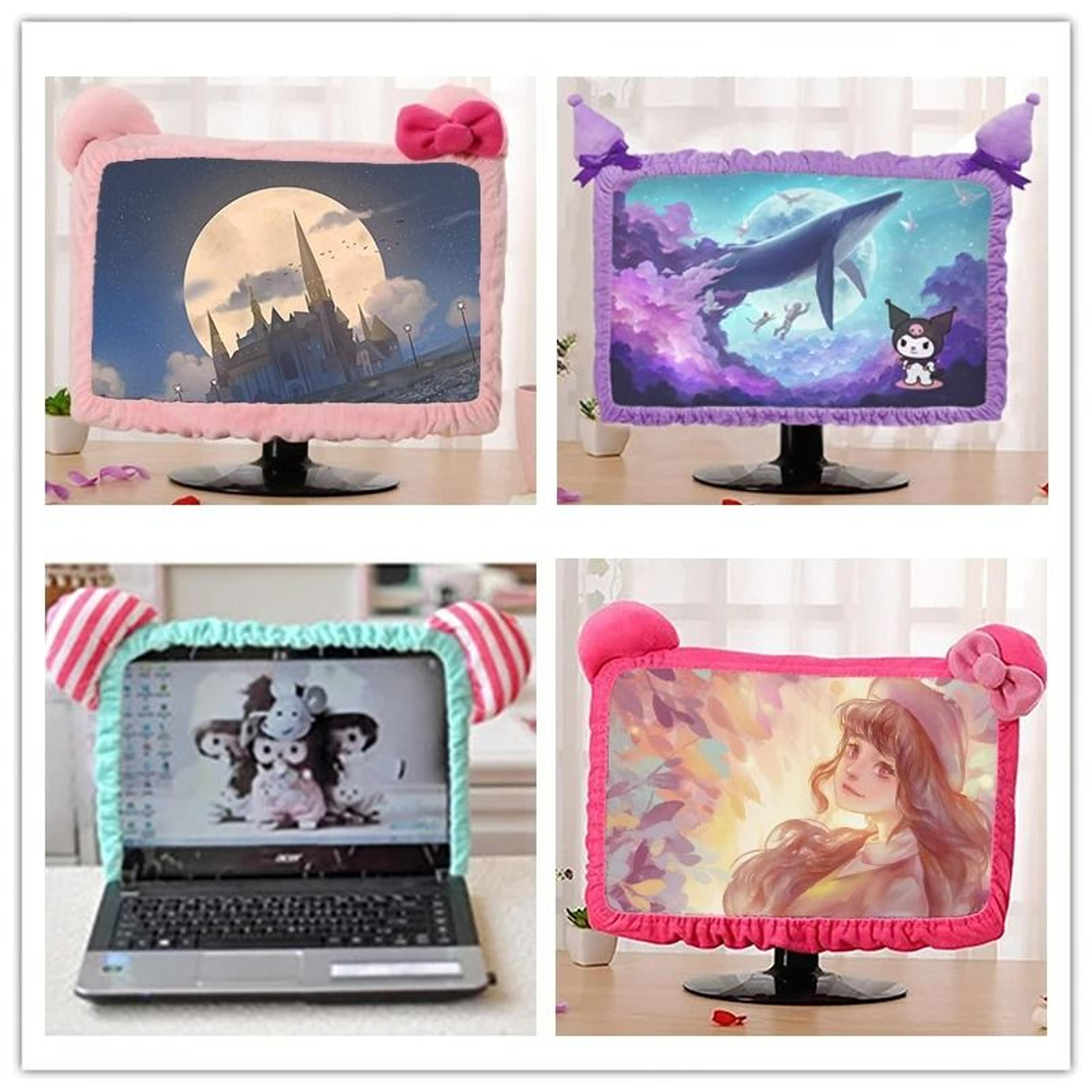 cute soft-plush computer monitor decorative frame cover