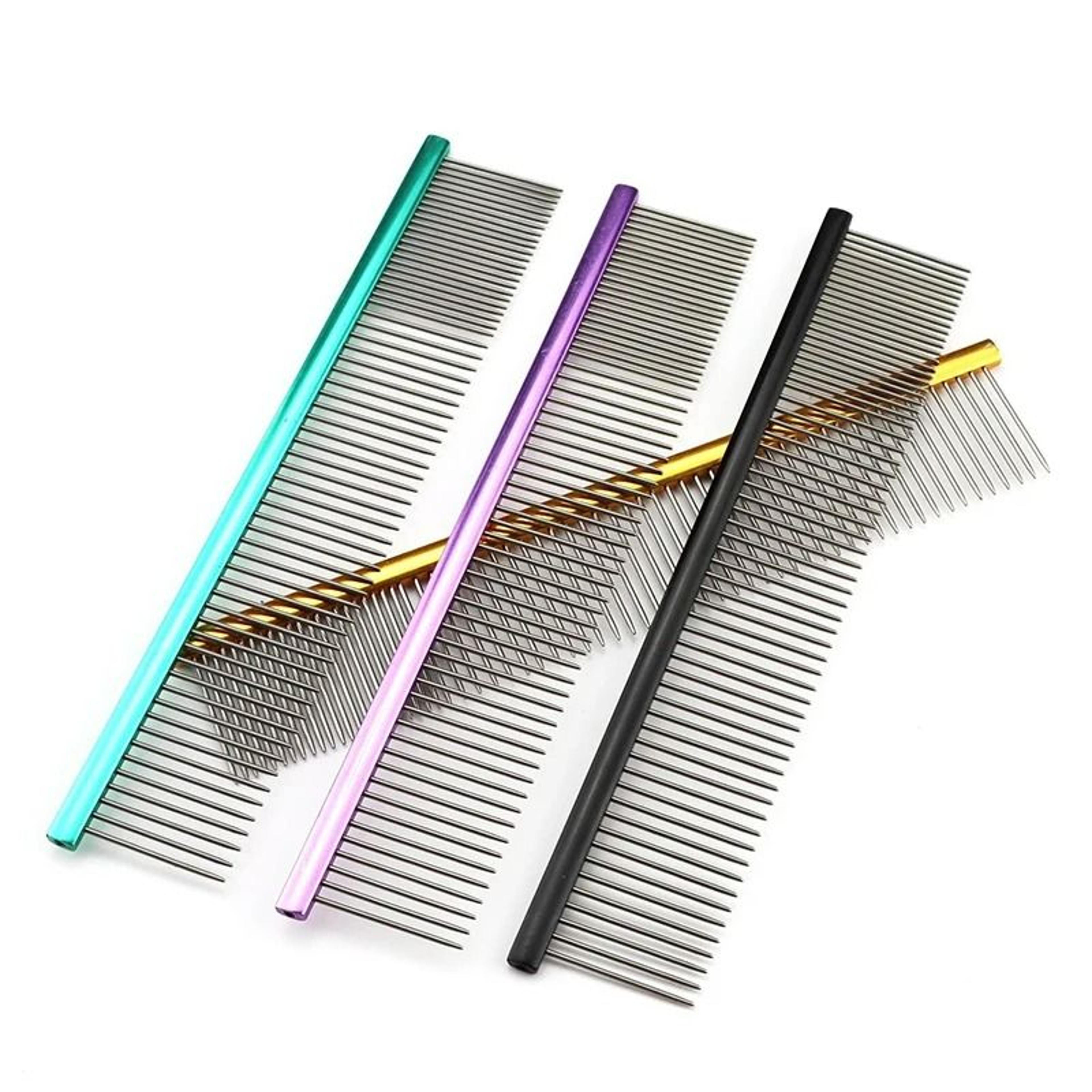 light aluminum dual-action pet grooming comb