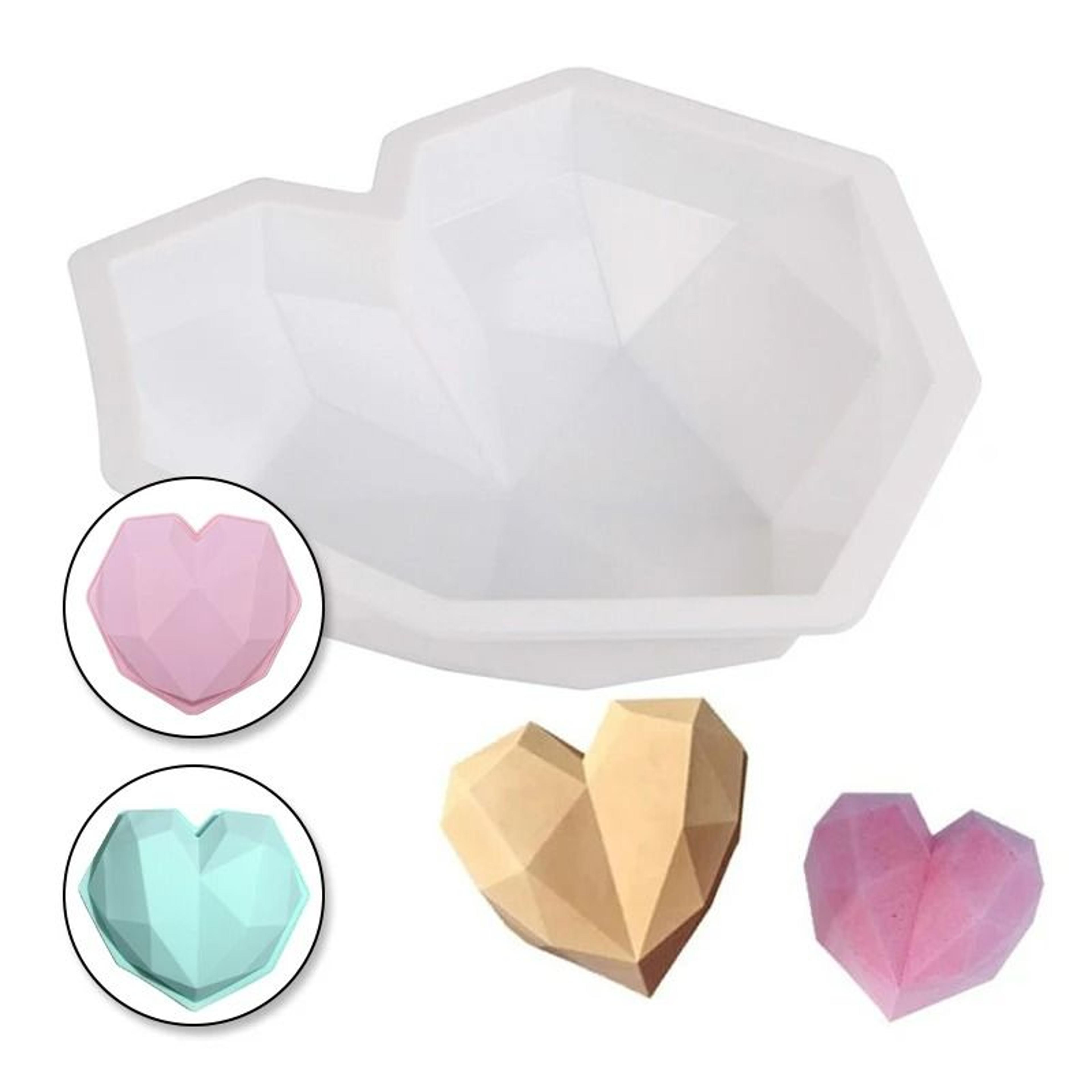 3d diamond heart silicone baking & craft mold