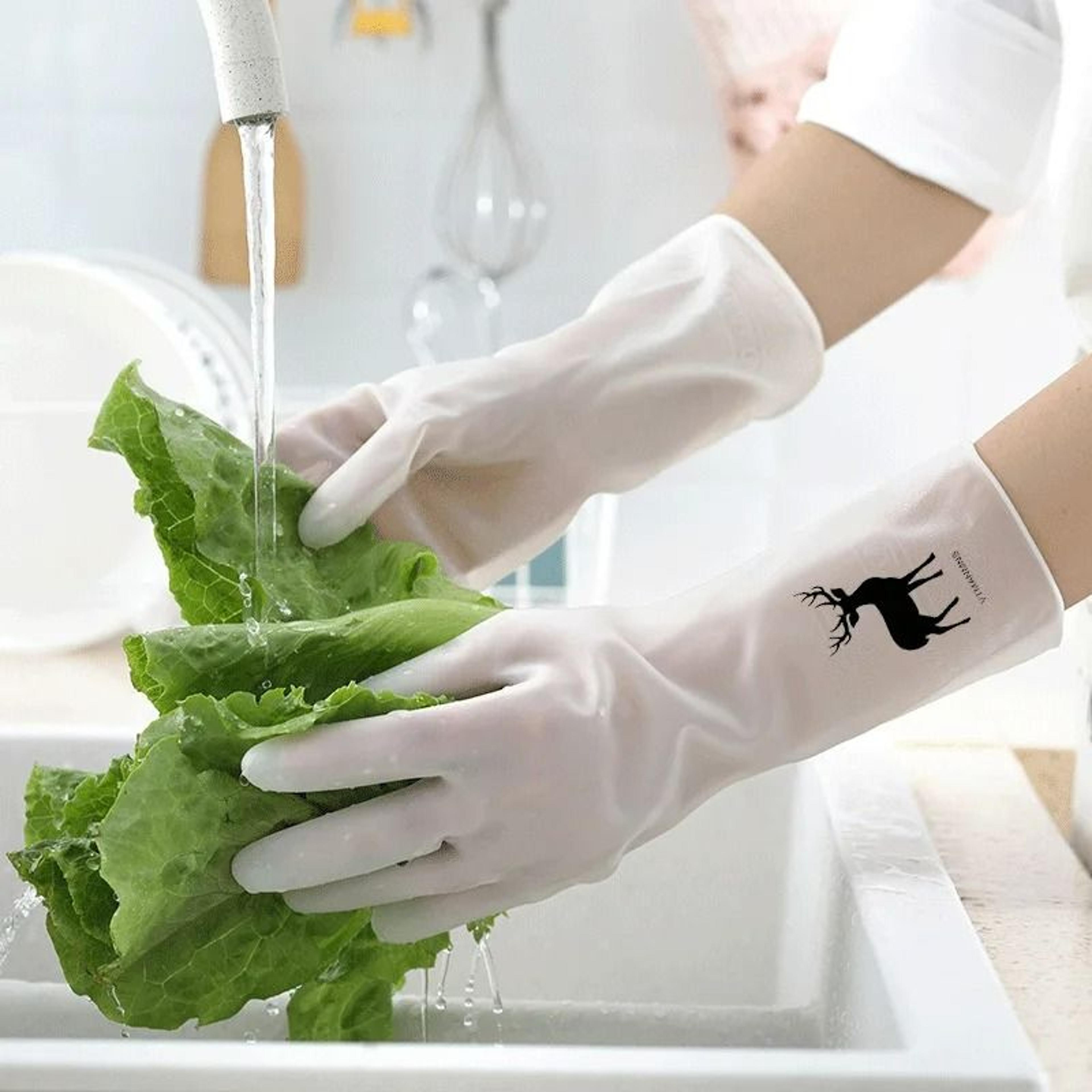 heavy-duty non-slip waterproof household cleaning gloves