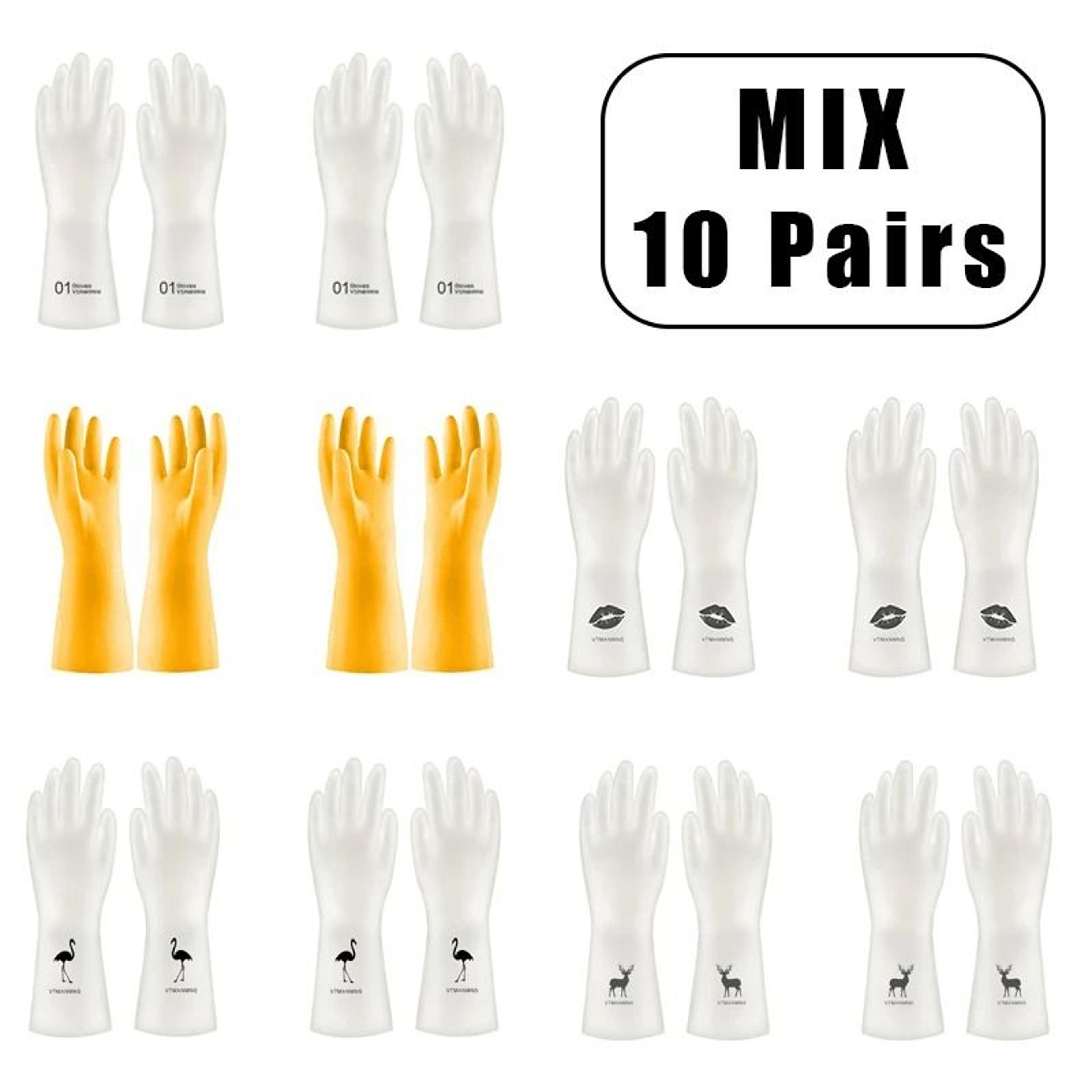 heavy-duty non-slip waterproof household cleaning gloves 10 pairs