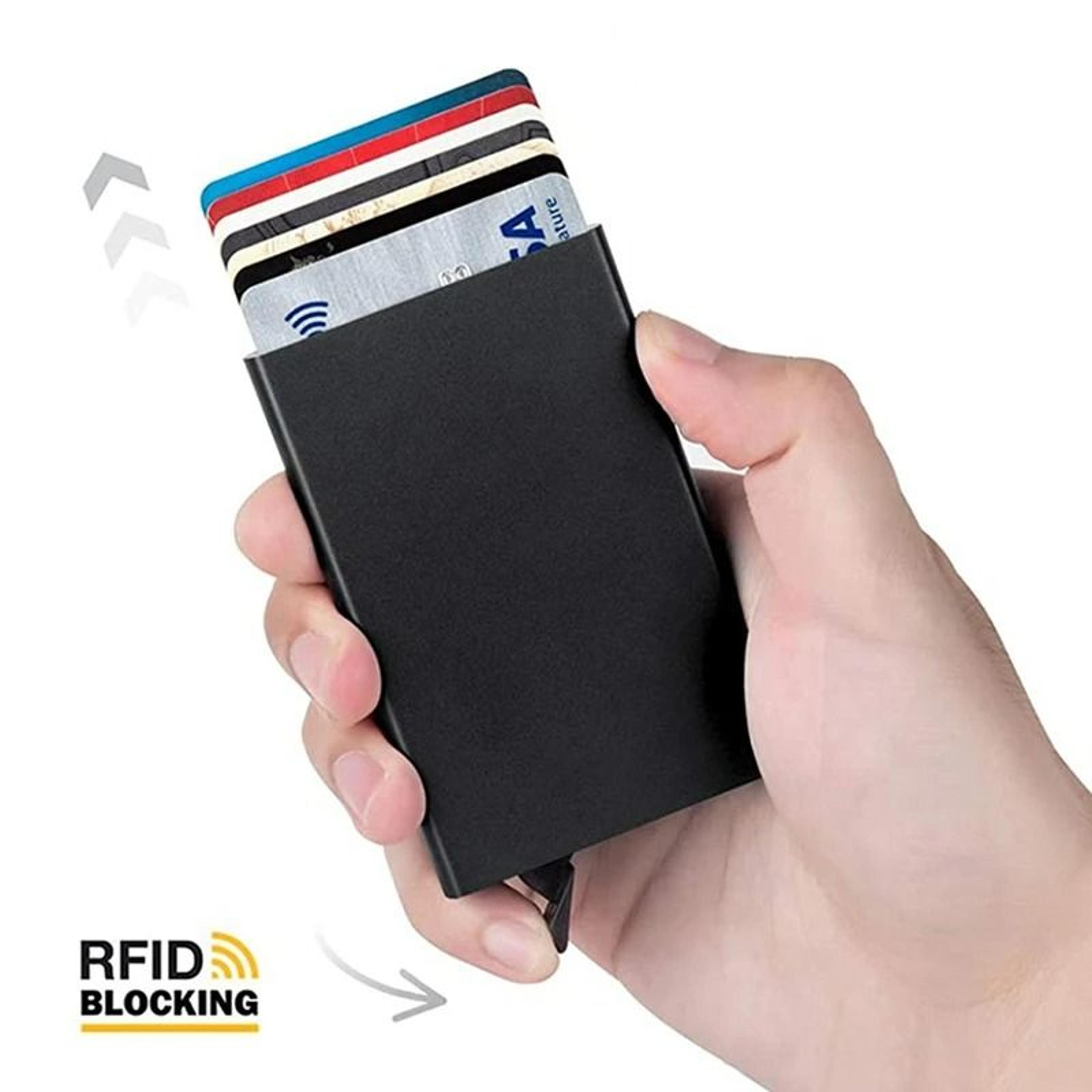minimalist rfid-blocking aluminum pop-up smart wallet