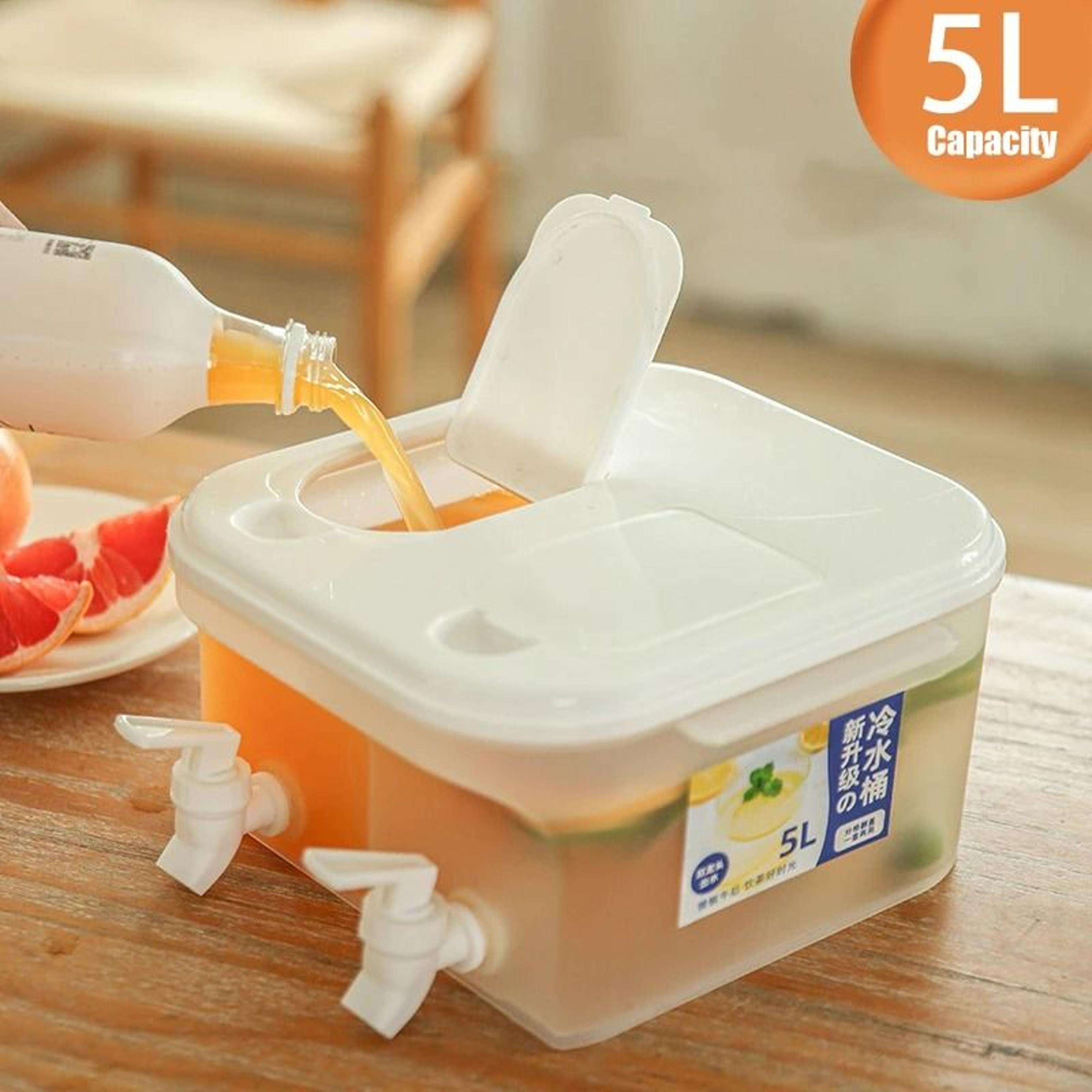 5l dual-faucet slim refrigerator beverage dispenser