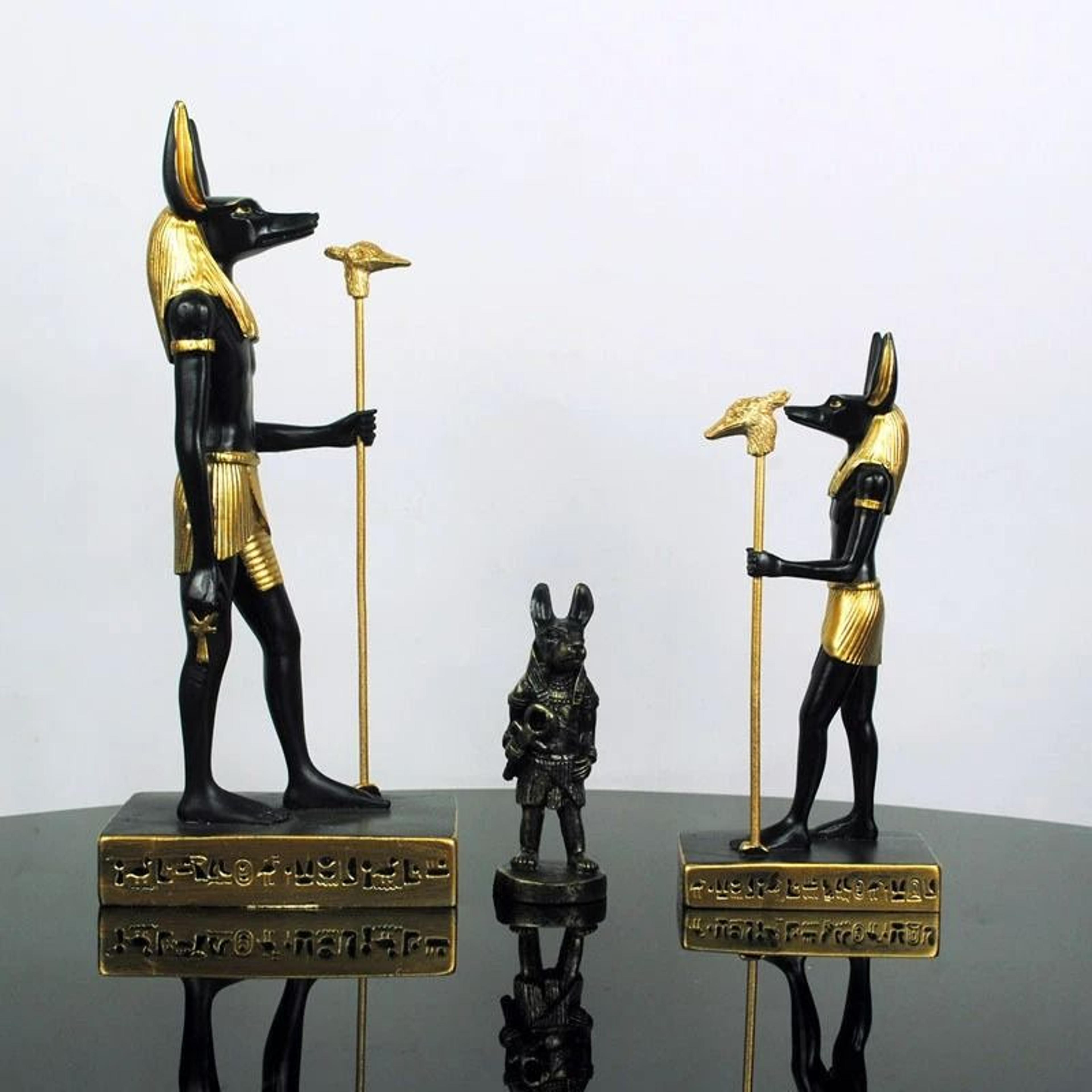 egyptian anubis jackal god resin sculpture