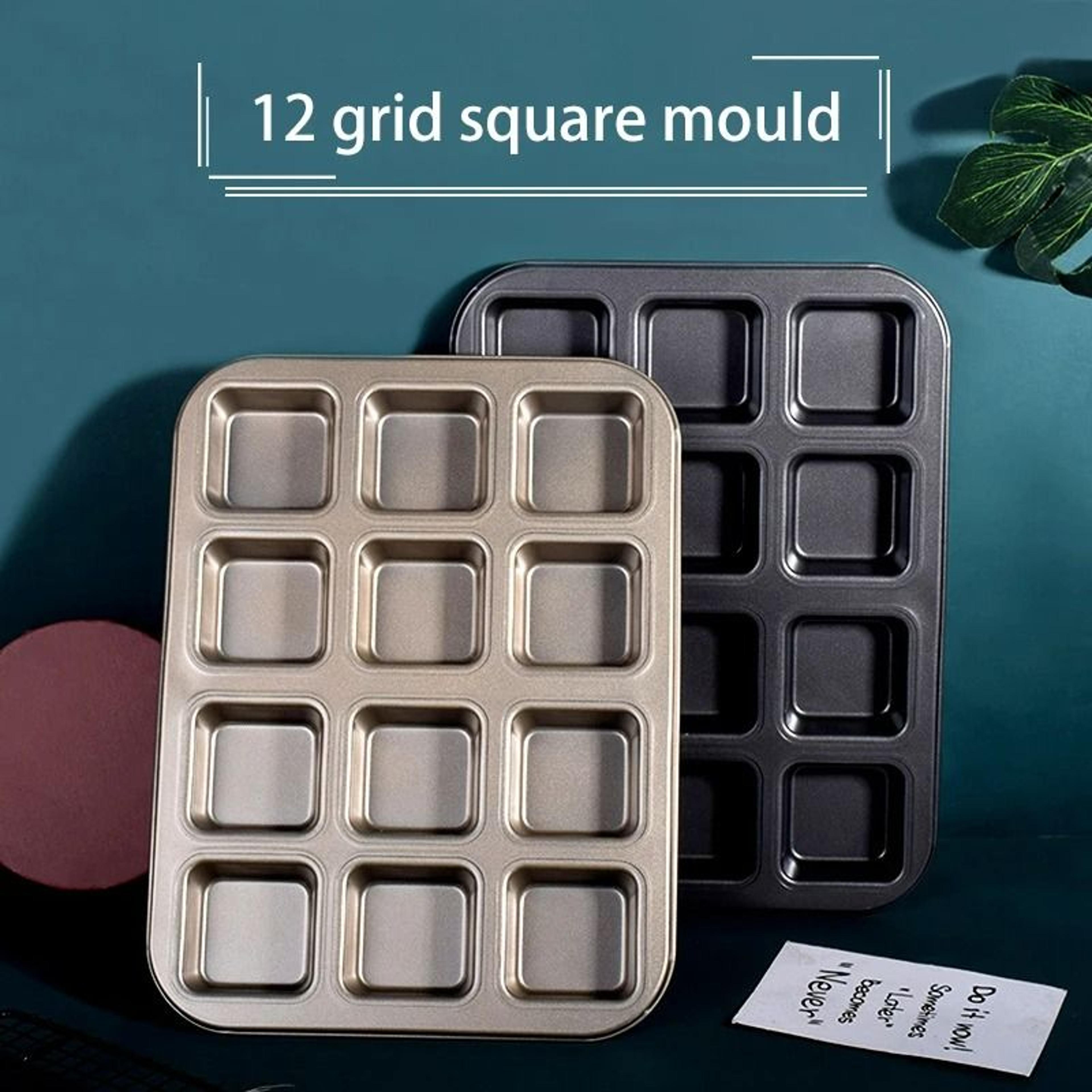 non-stick multi-grid square cake & mini bread pan