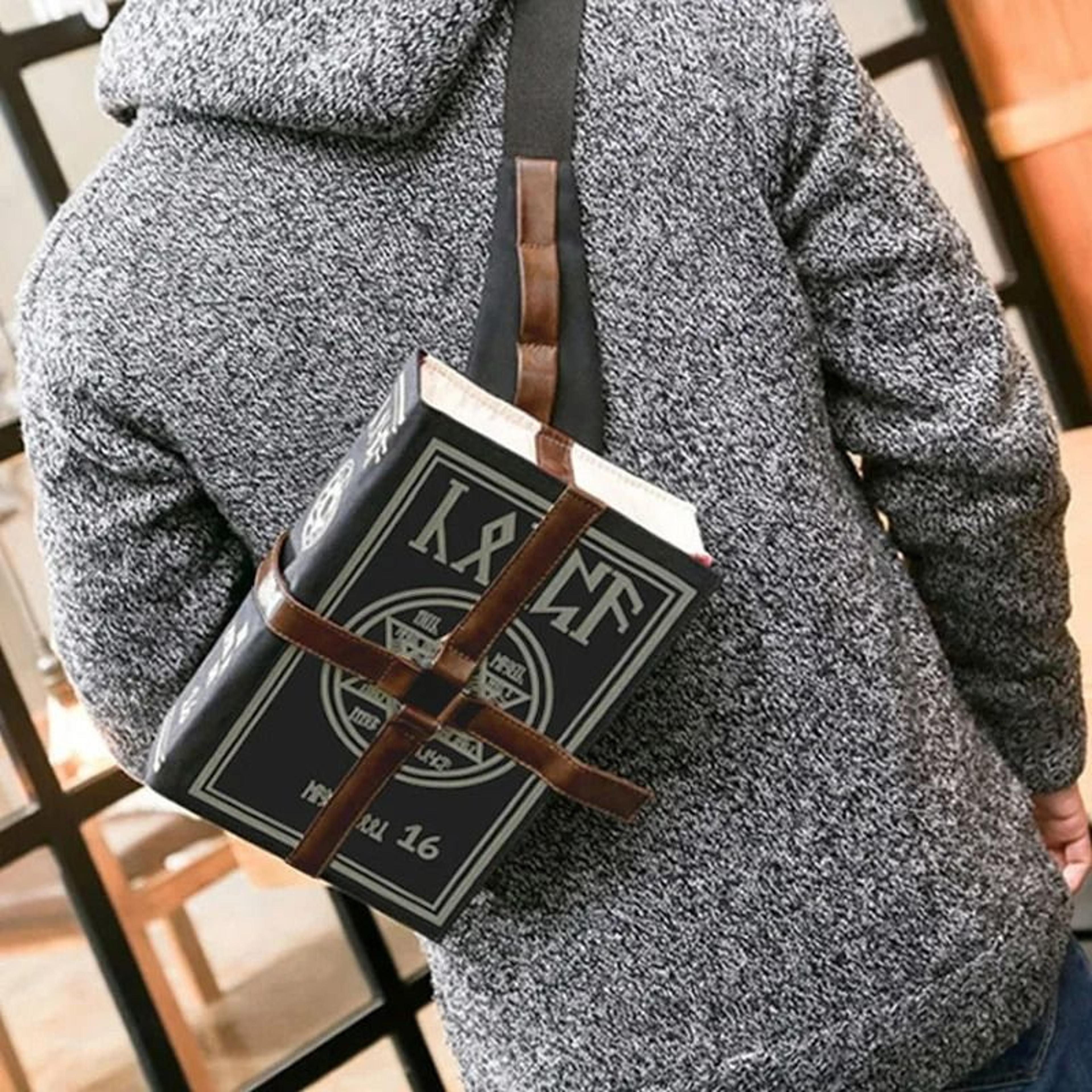 gothic magic spell book messenger crossbody bag