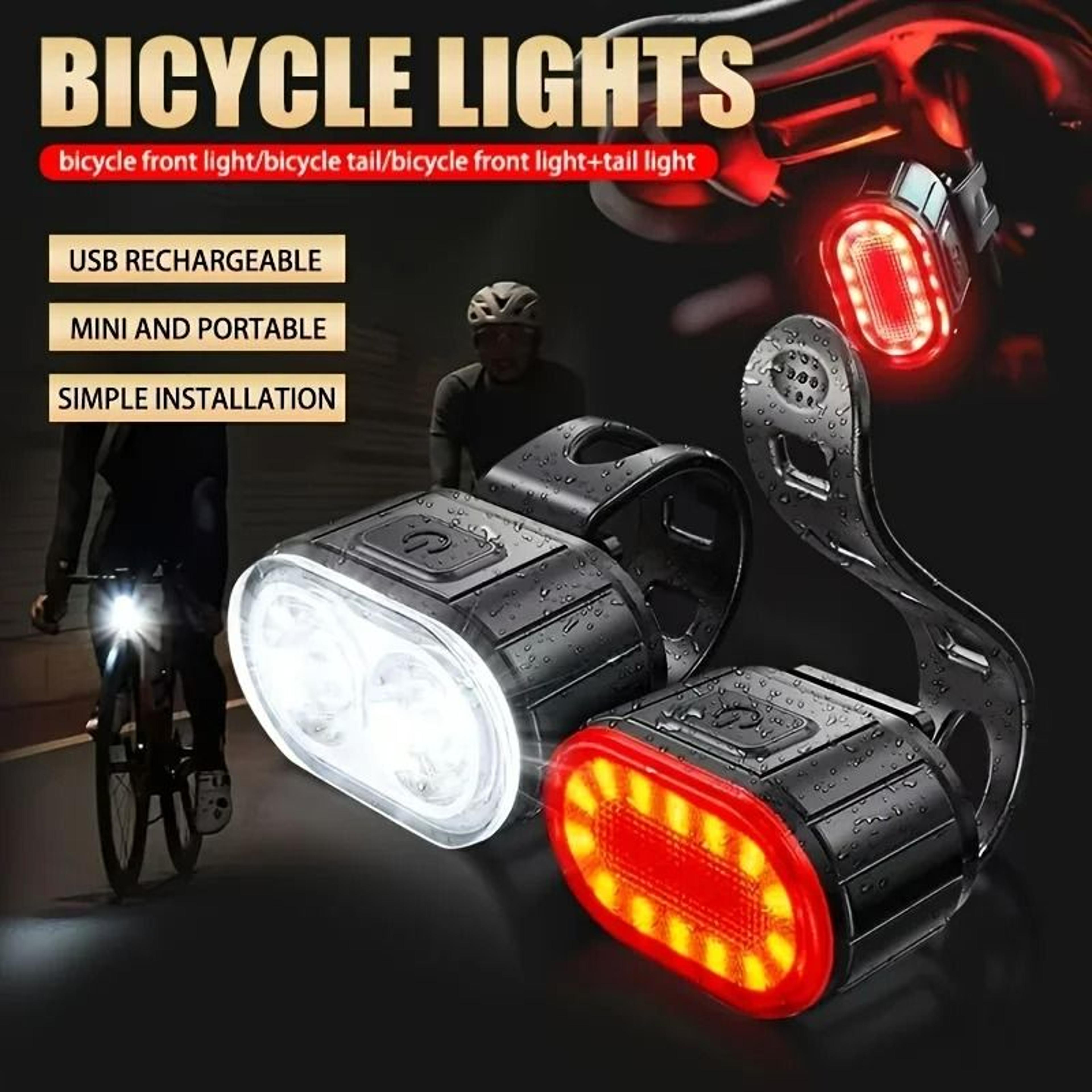 rechargeable led bike light set