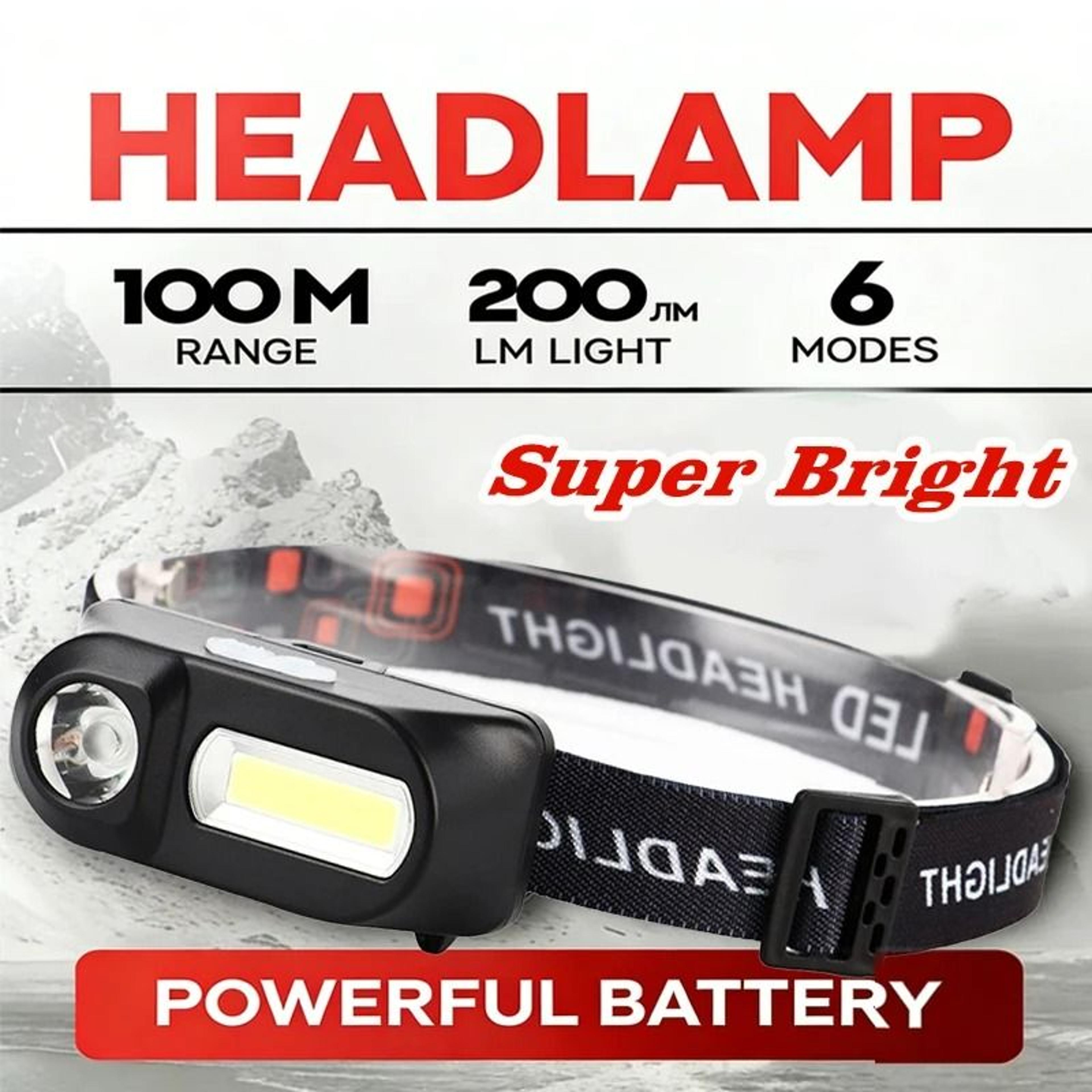mini cob hands-free rechargeable headlamp