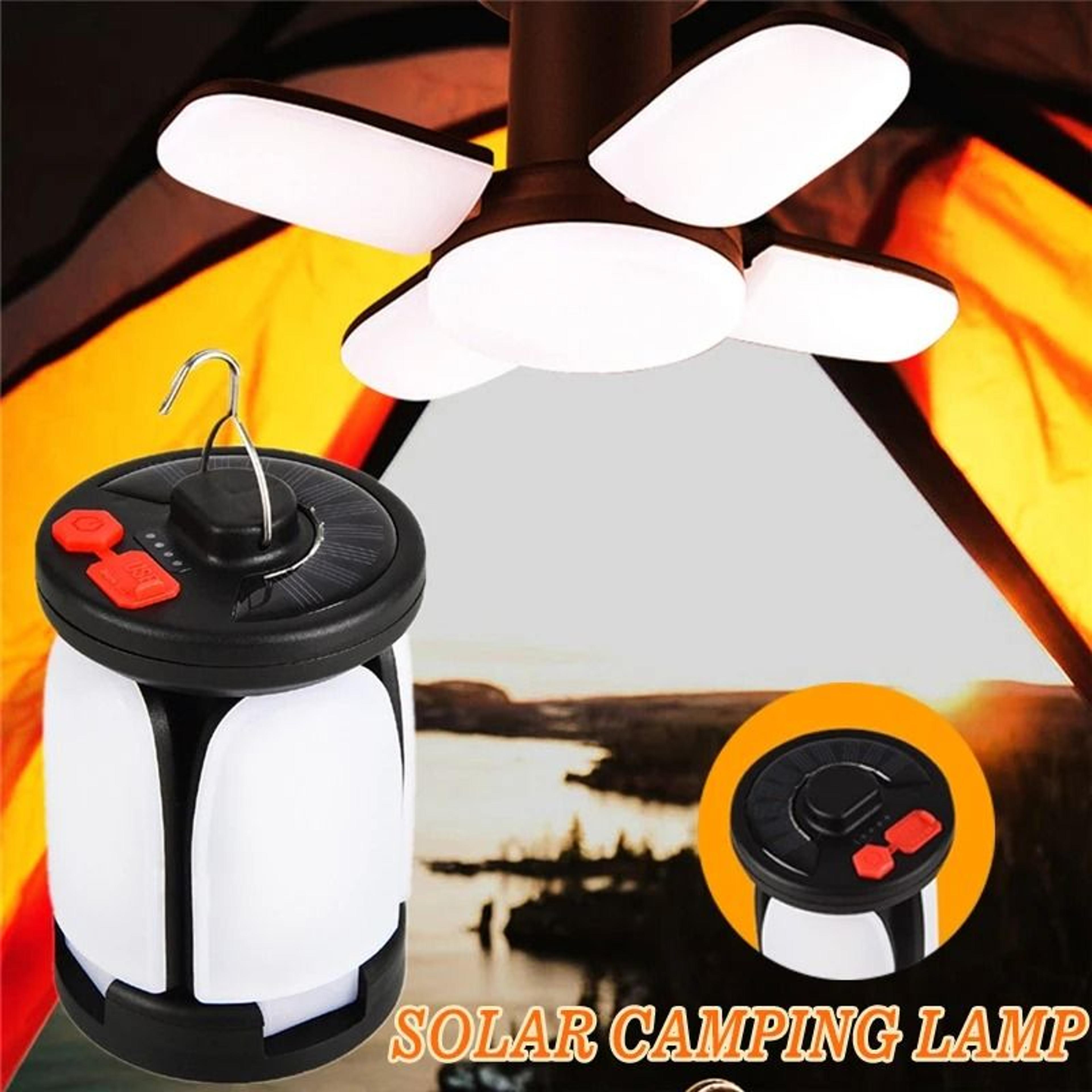 solar rechargeable folding led camping lantern